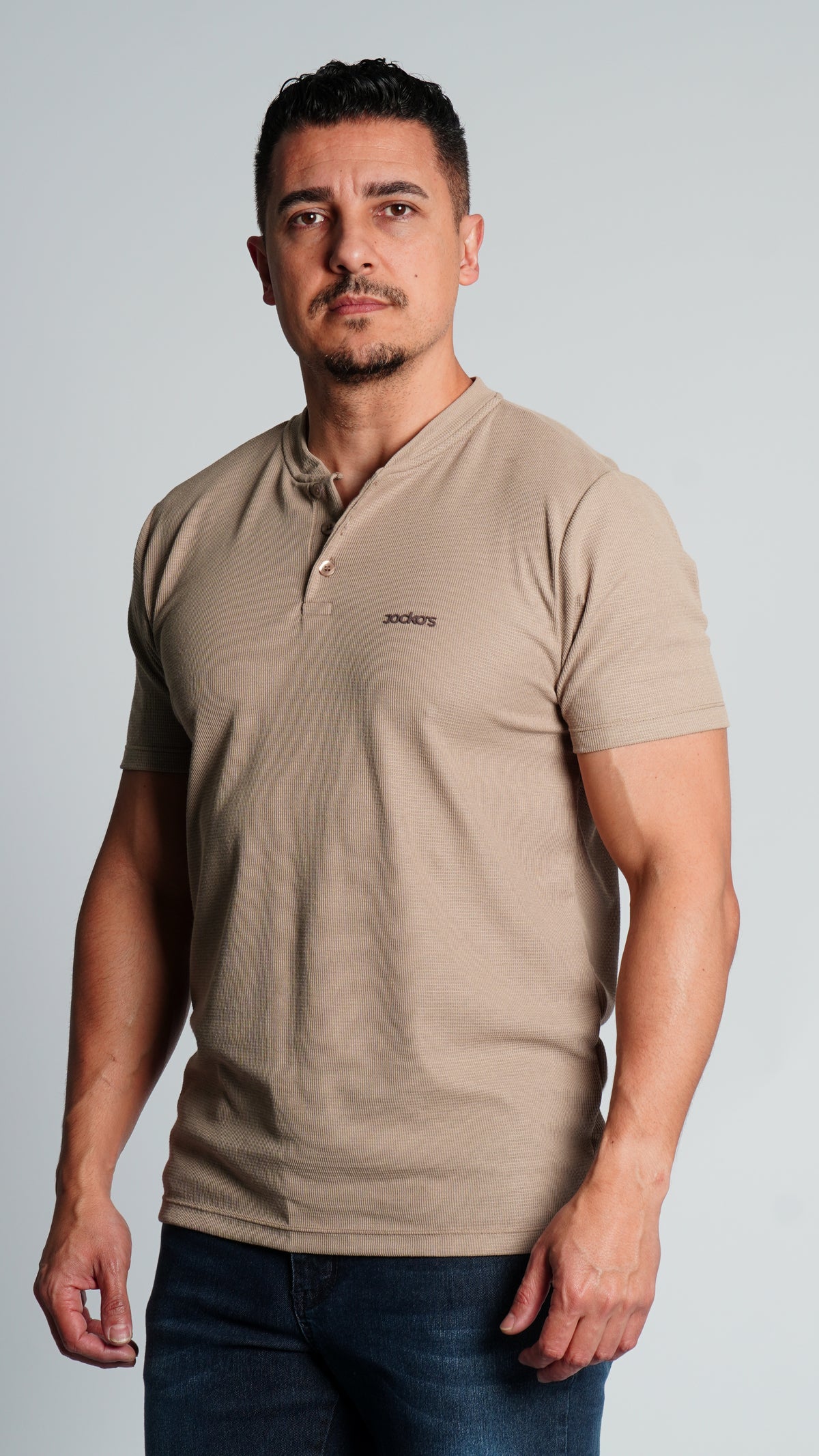 Camiseta Tricô Gola Portuguesa - Bege