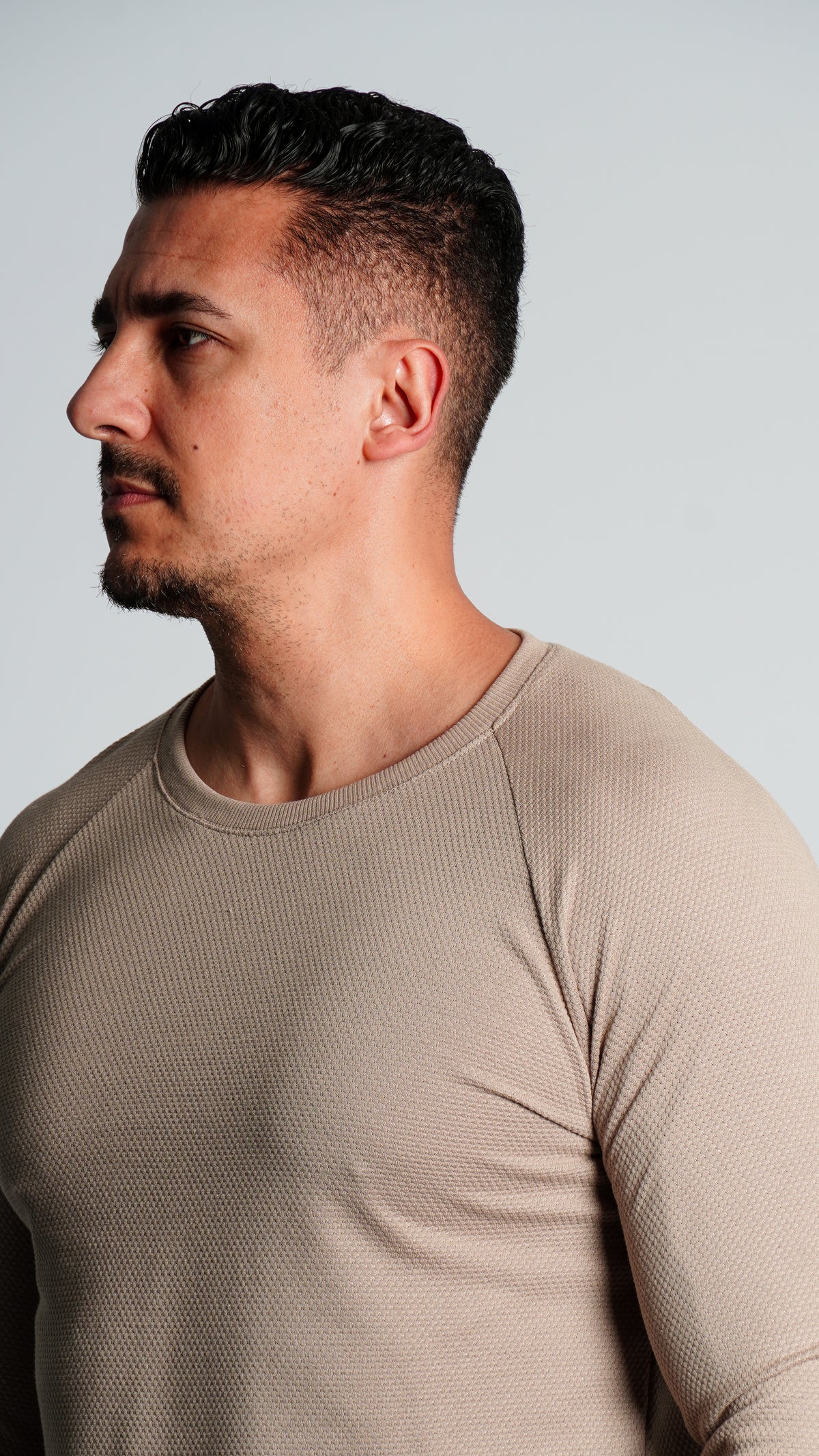 Camiseta Manga Longa Colmeia - Bege
