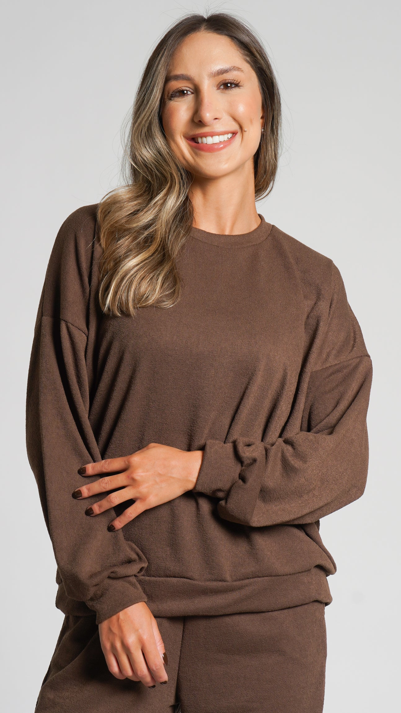 Conjunto Crepe Milão - Marrom