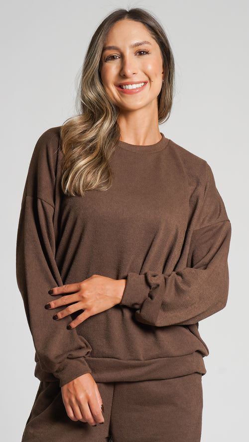Blusa Crepe Milão - Marrom