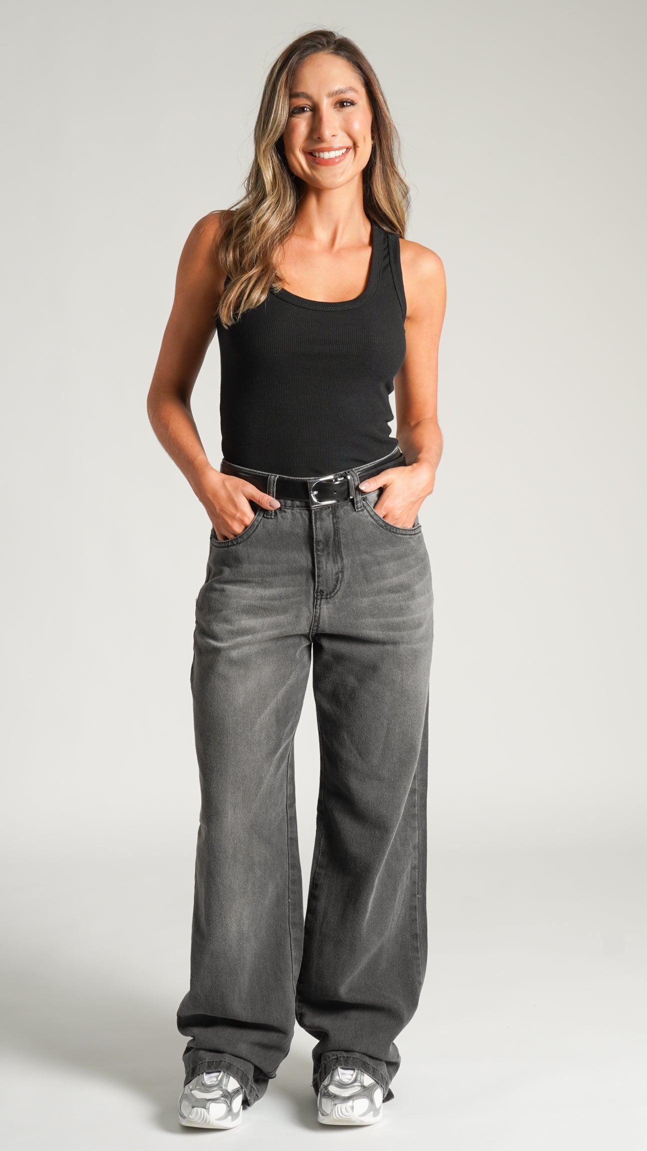 Calça Jeans Reta - Preta