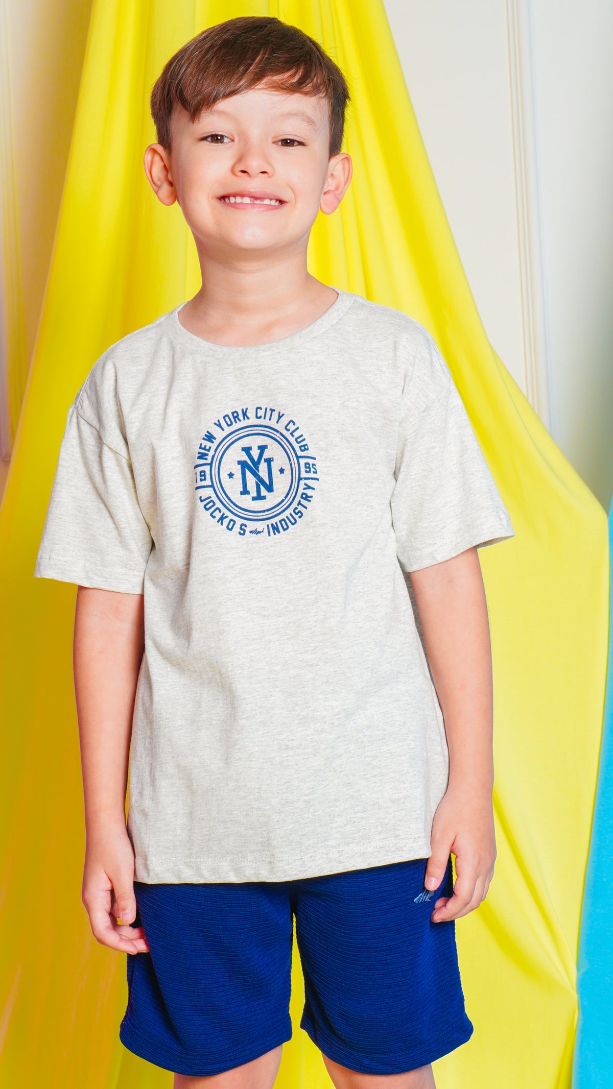 Camiseta Kids Estampada New York - Cinza