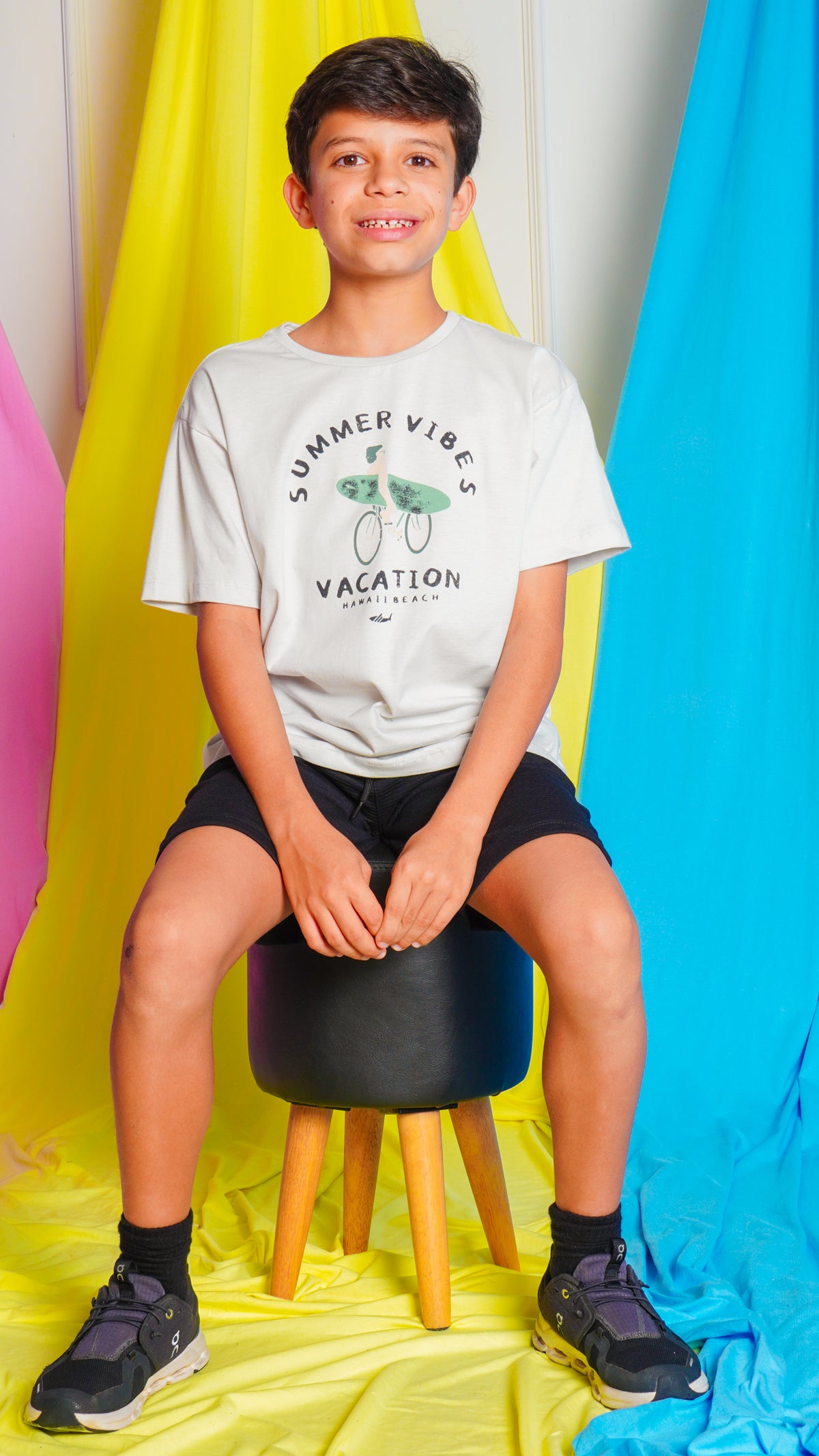 Camiseta Kids Estampada Summer - Off White