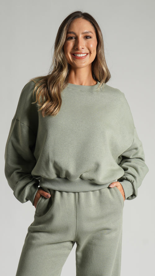 Moletom Cropped Premium - Verde