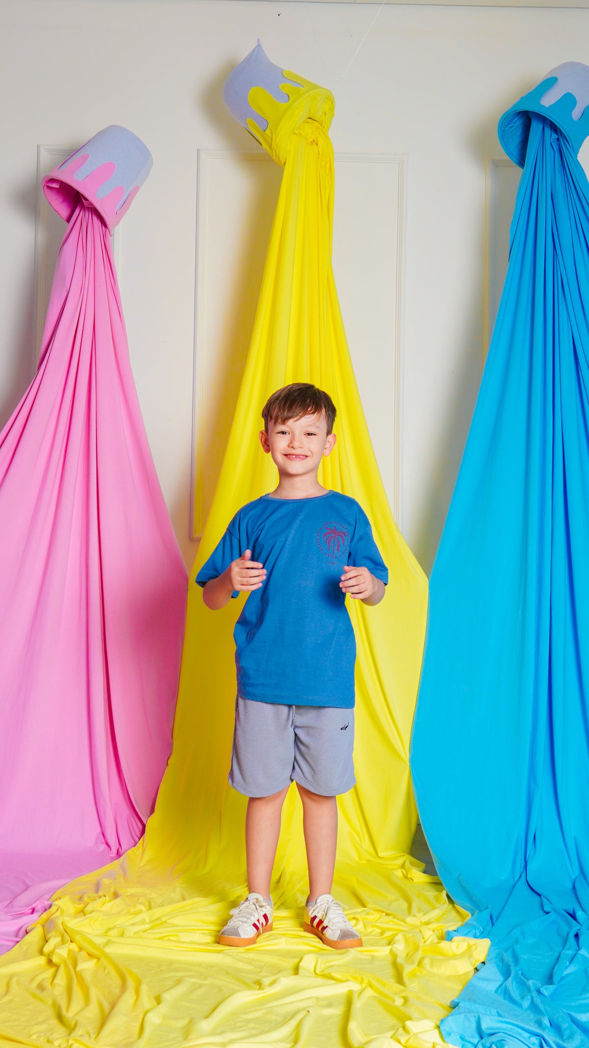 Camiseta Kids Estampada Coqueiro - Azul