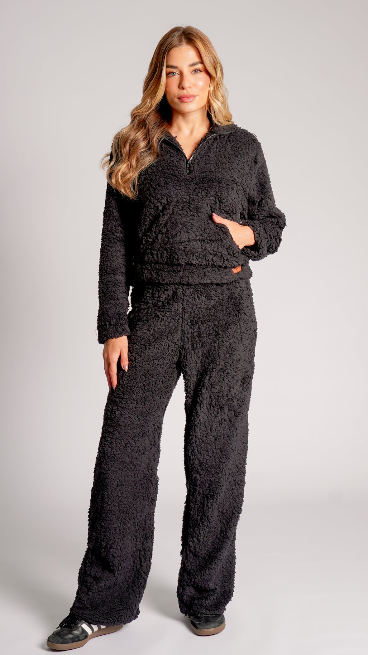 Conjunto Sherpa Zíper - Preto