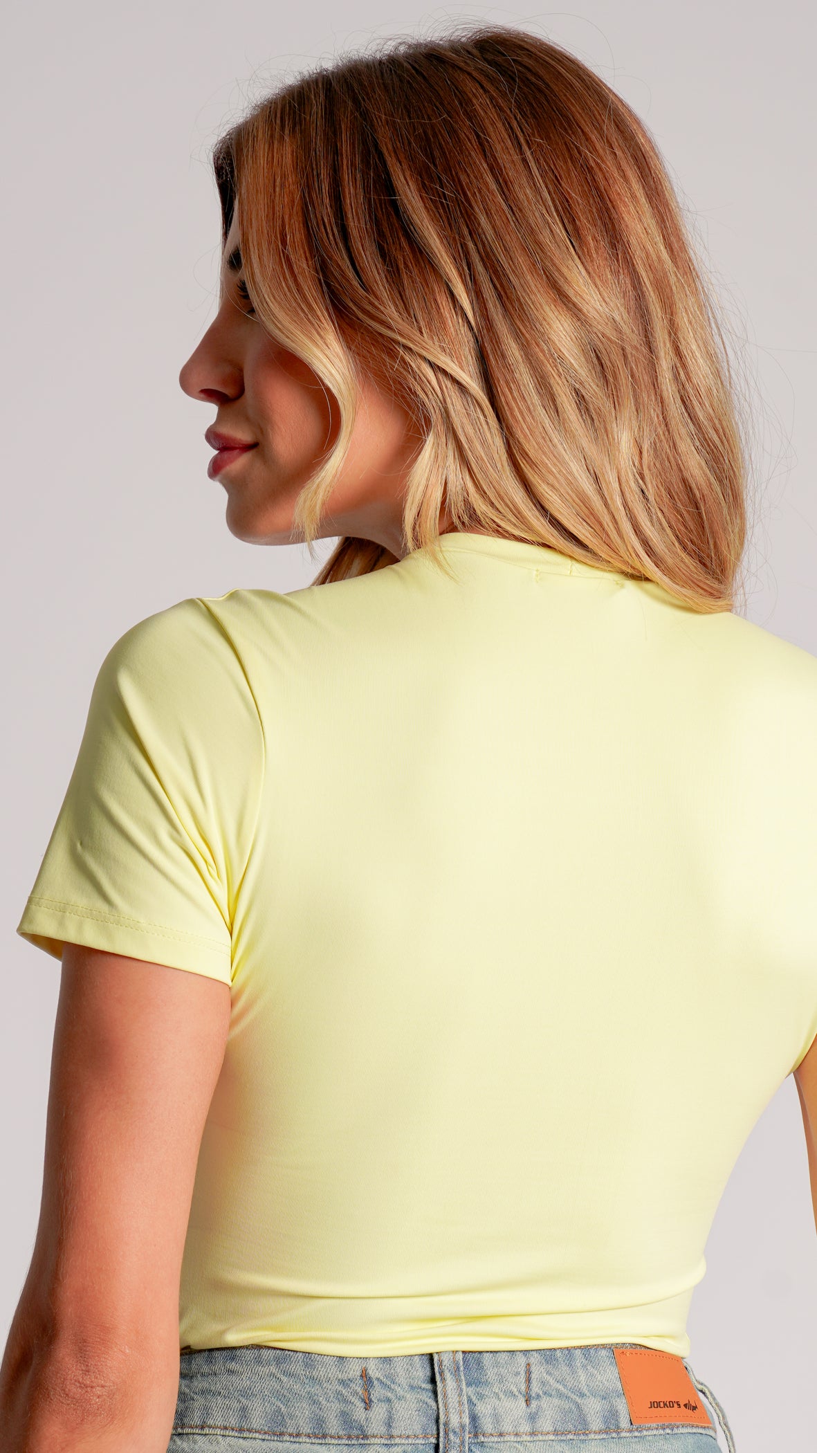 Blusa Baby Tee Suplex - Amarela