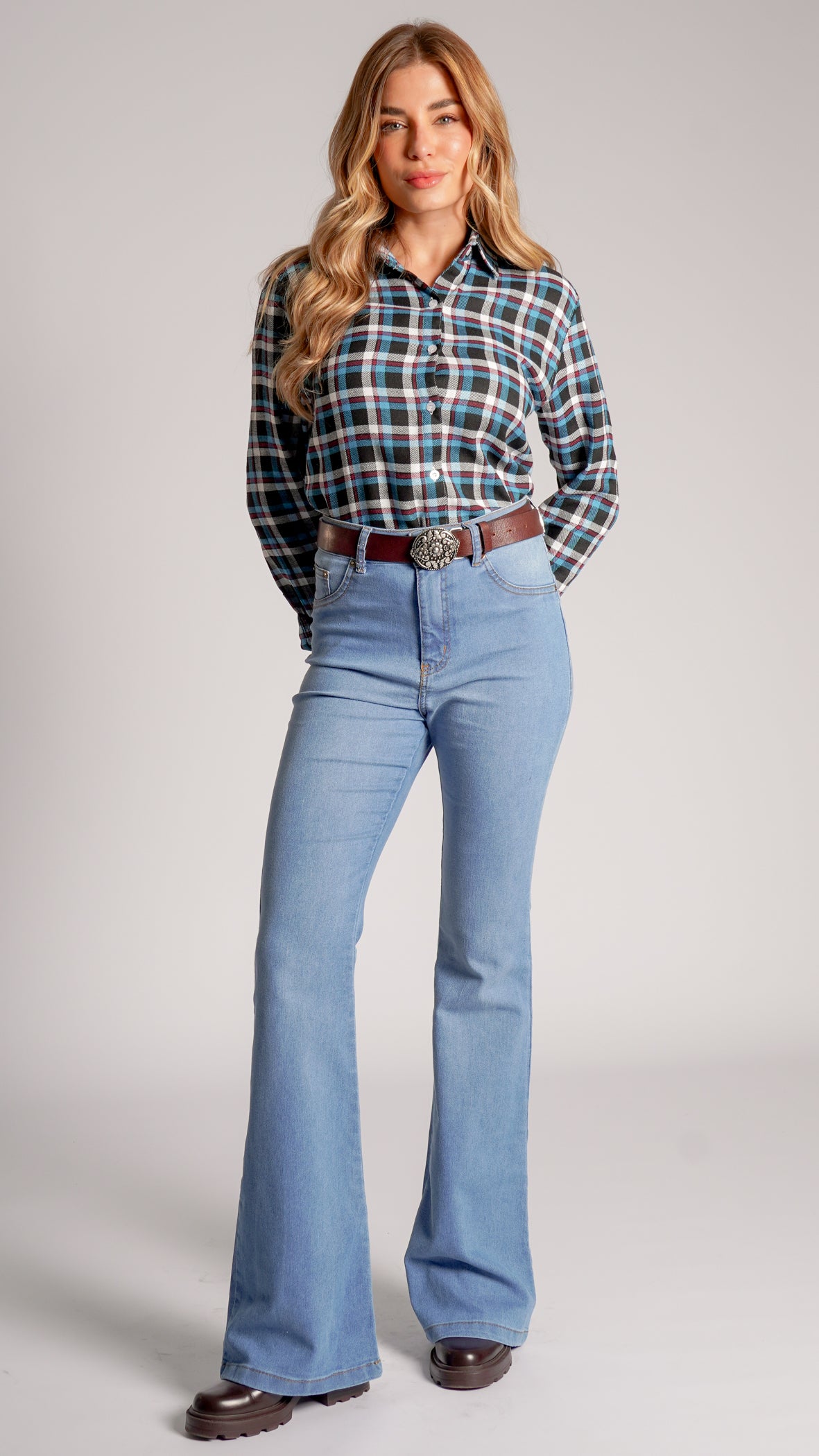Camisa Xadrez - Azul
