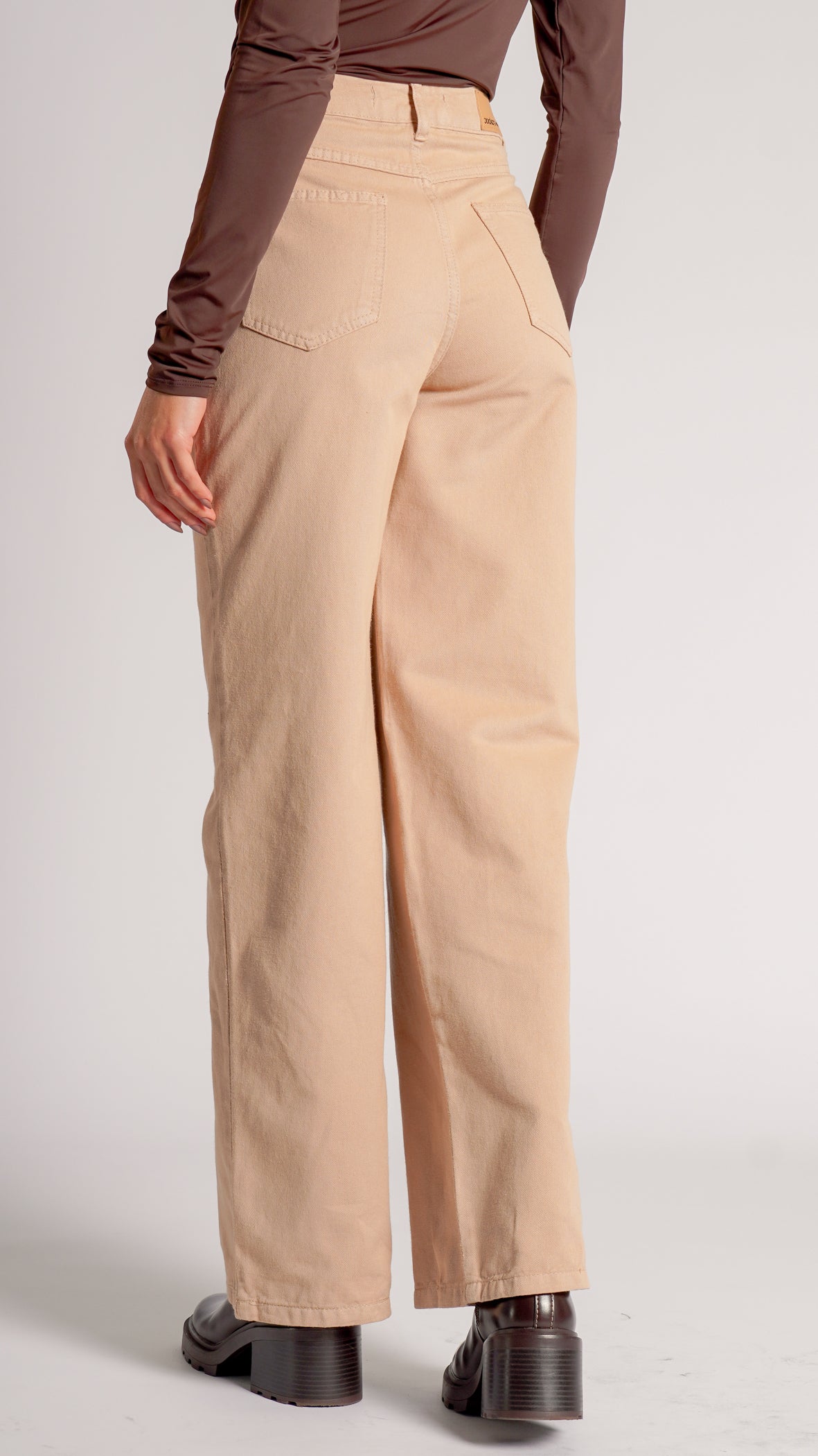 Calça Jeans Reta - Bege