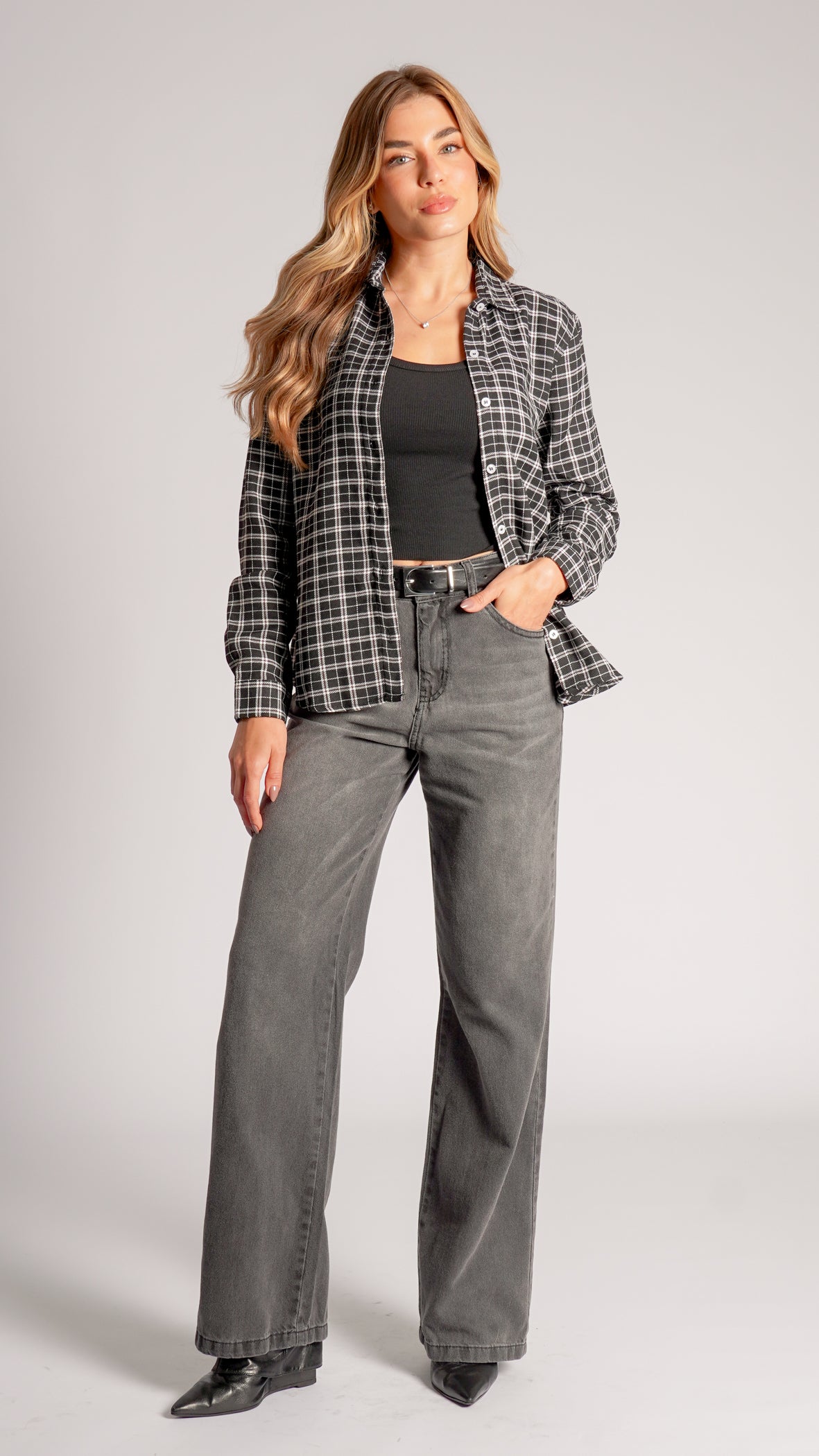 Camisa Xadrez - Preta