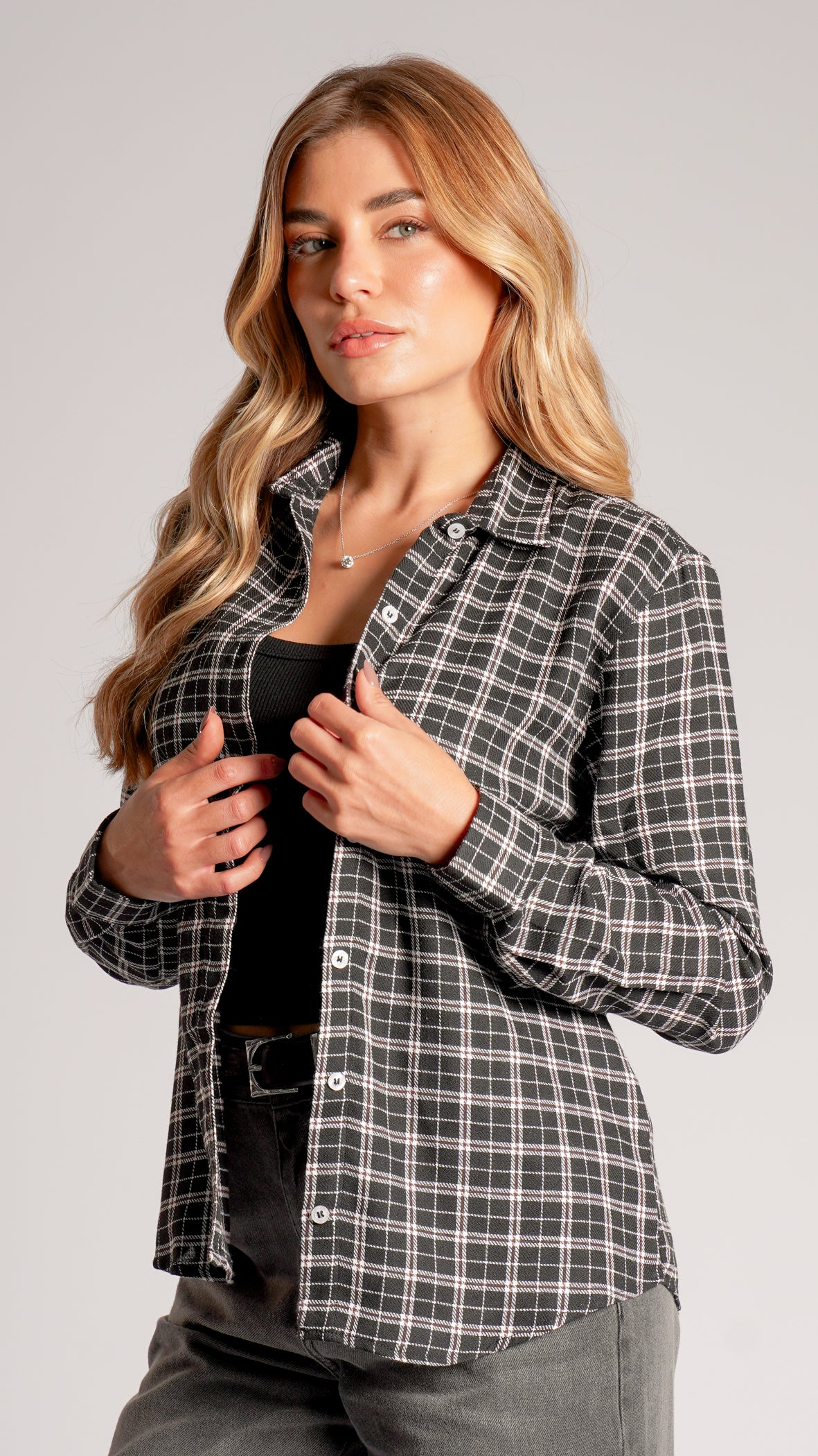 Camisa Xadrez - Preta