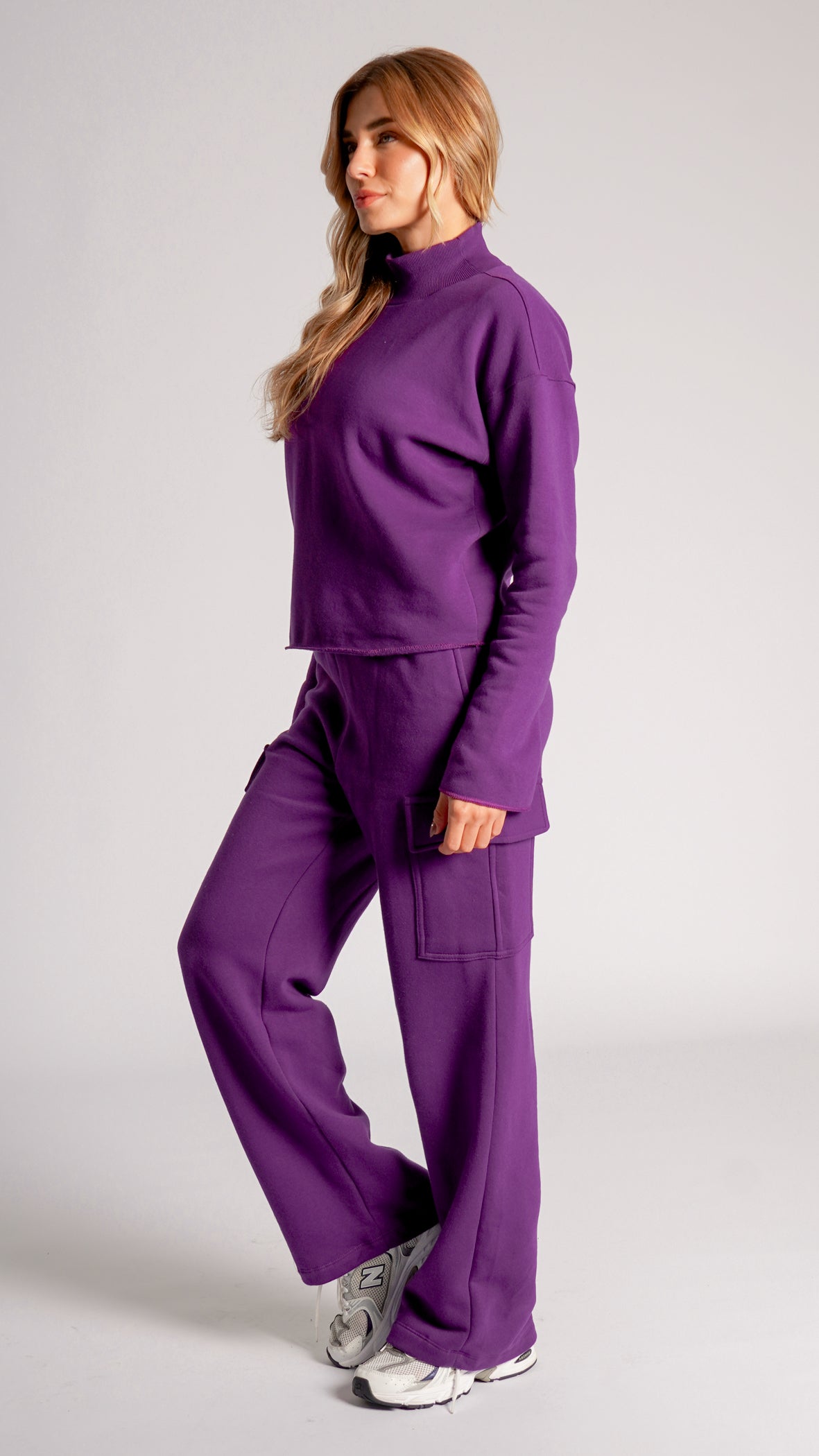 Calça Moletom Cargo Premium - Roxa