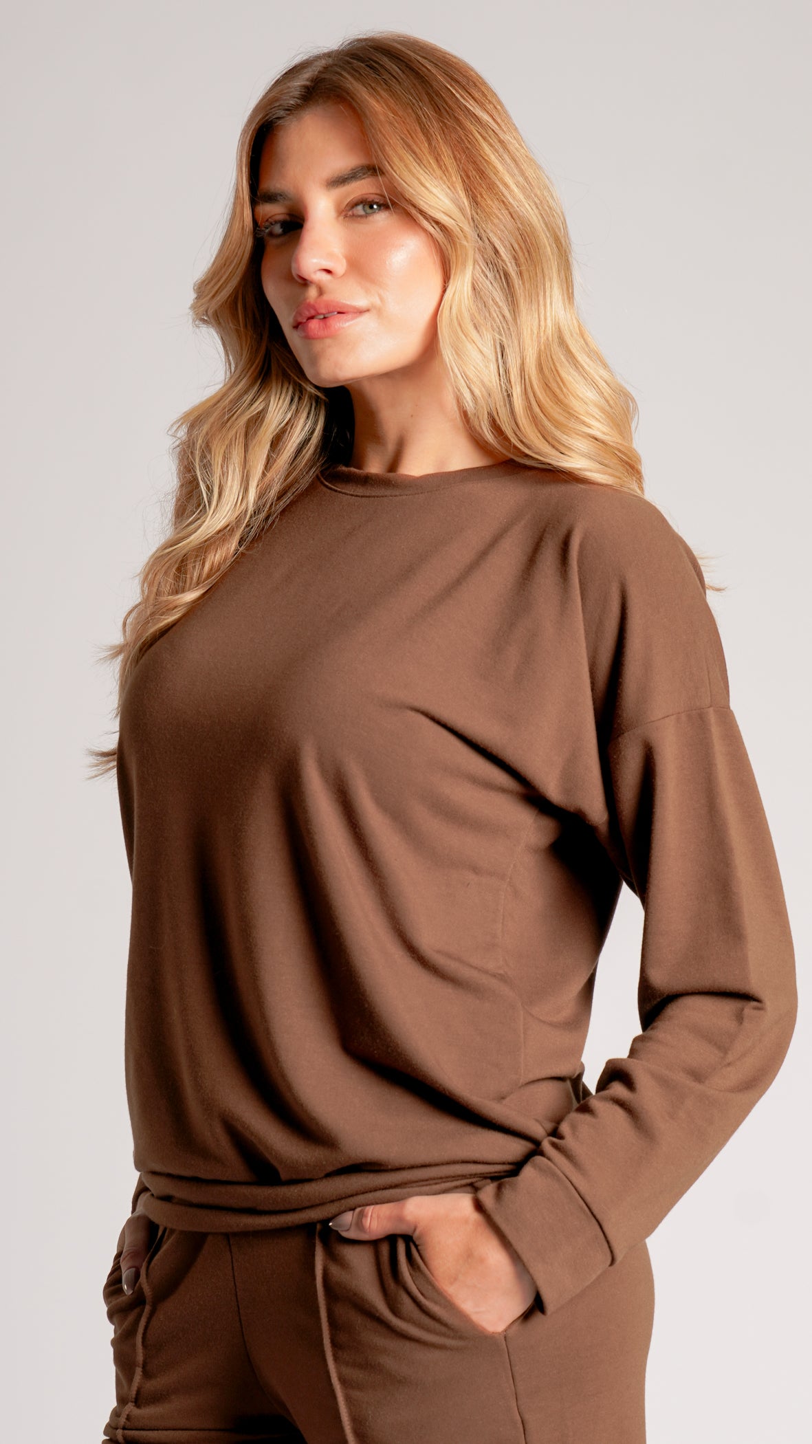 Blusa Moletinho Premium - Marrom