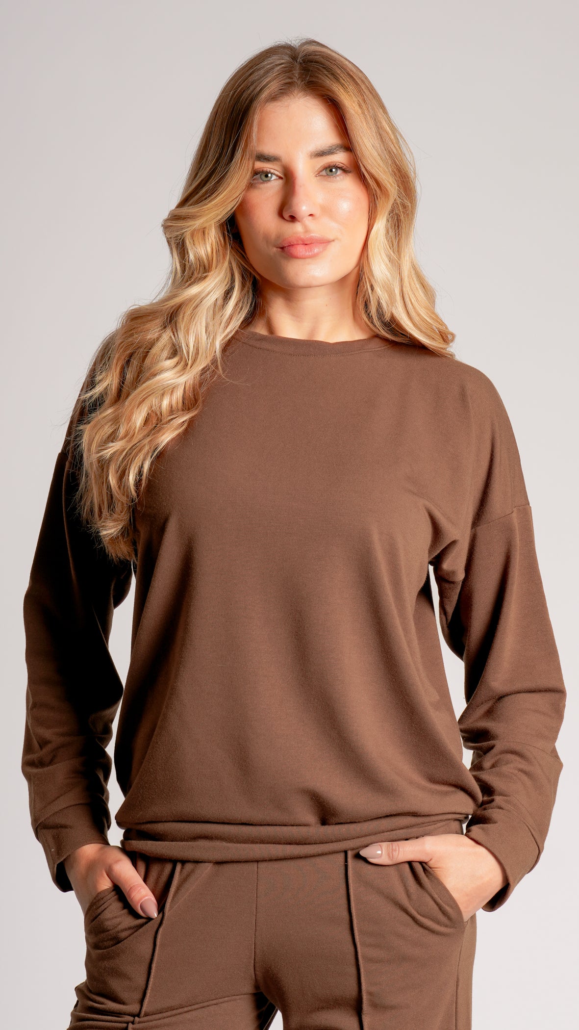 Blusa Moletinho Premium - Marrom