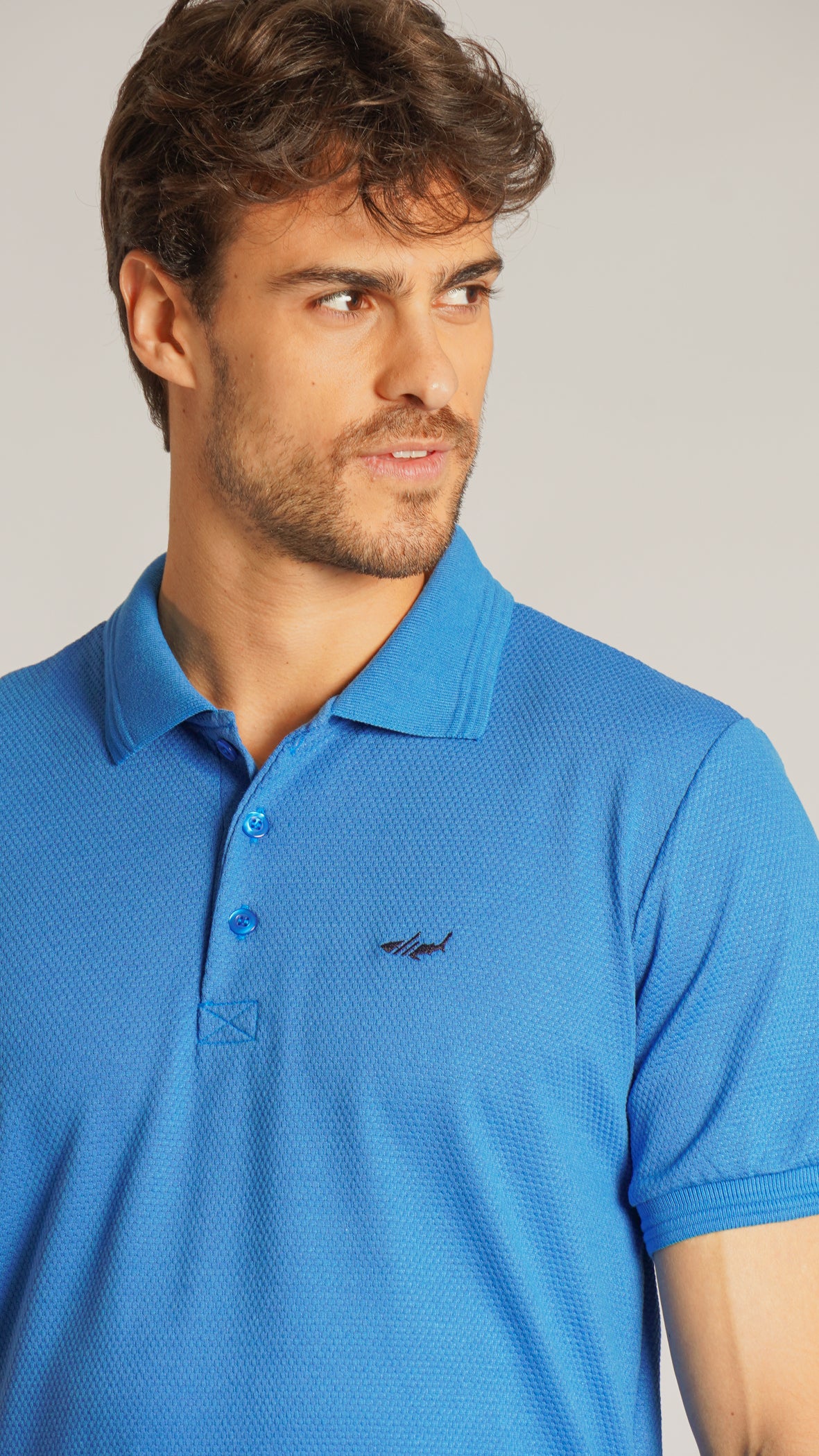 Camisa Polo Colmeia - Azul