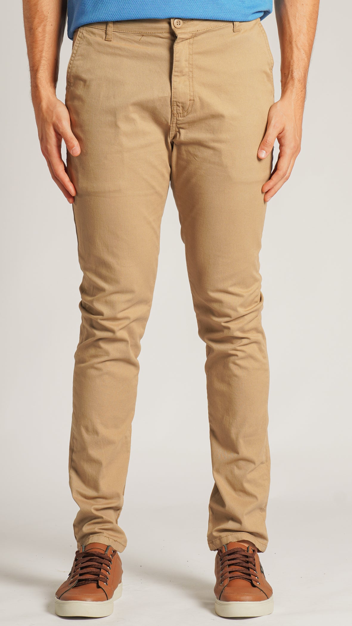 Calça Sarja Bolso Faca - Bege