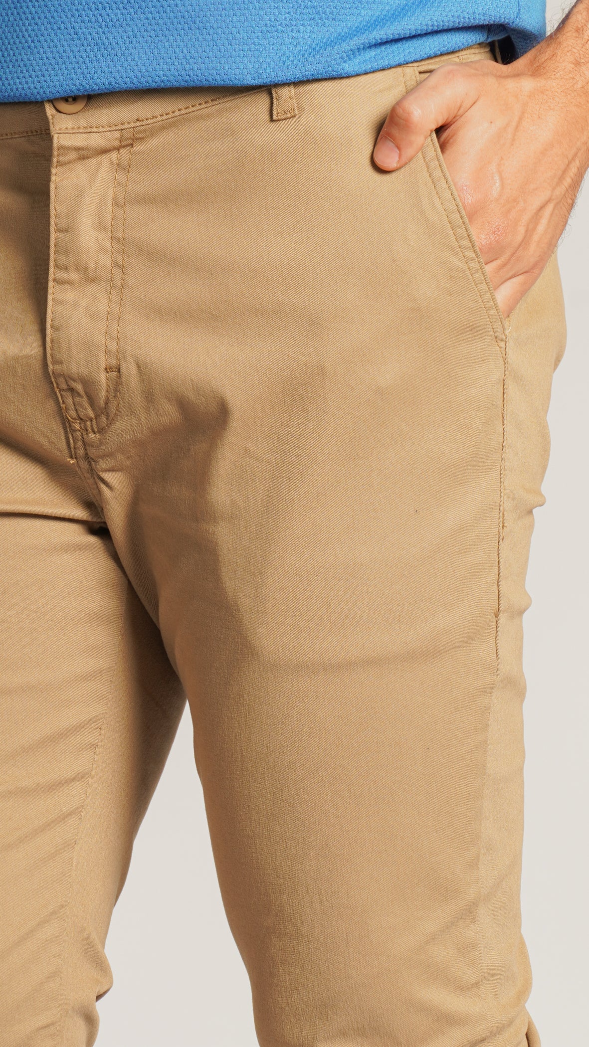Calça Sarja Bolso Faca - Bege