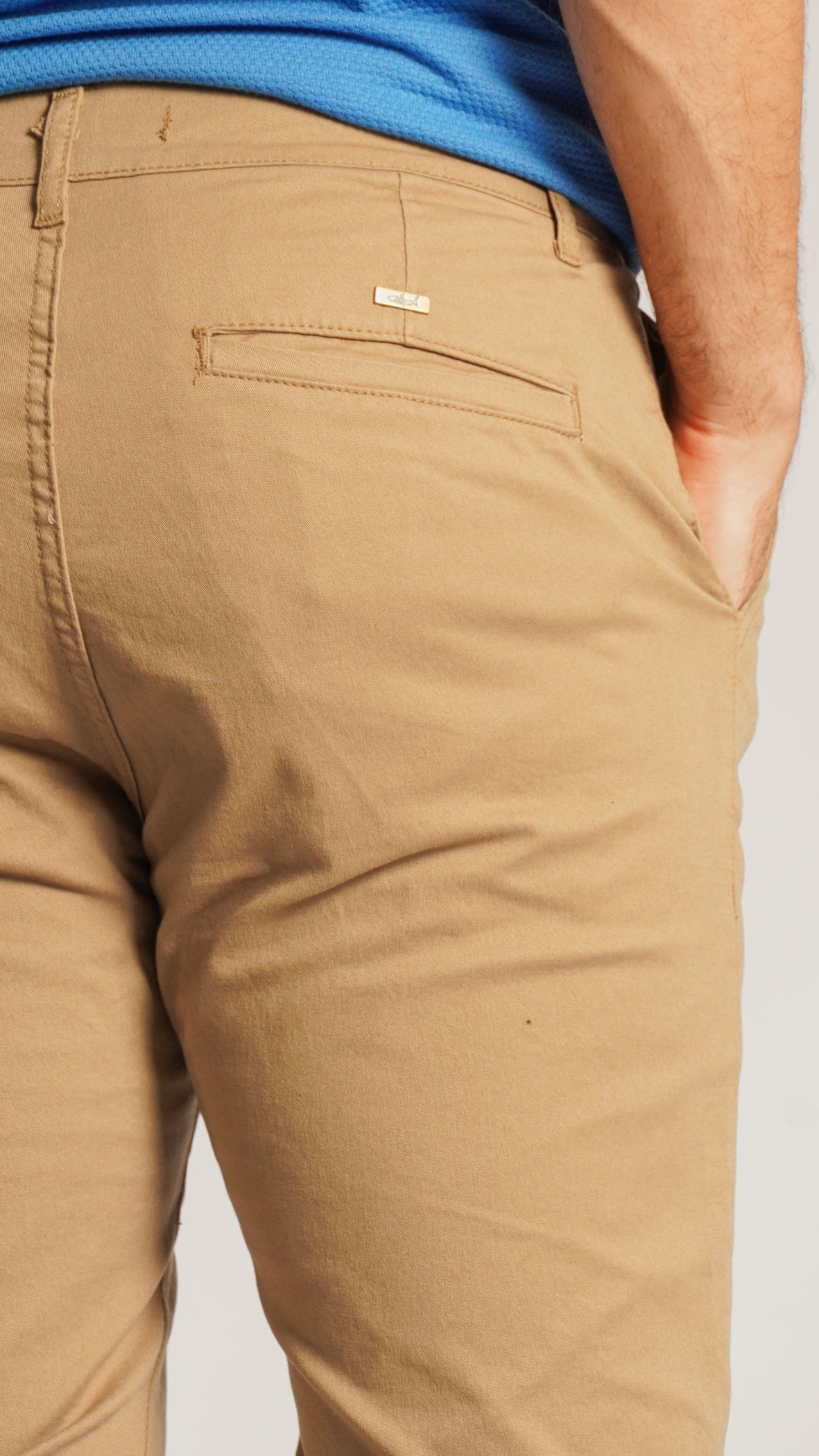Calça Sarja Bolso Faca - Bege