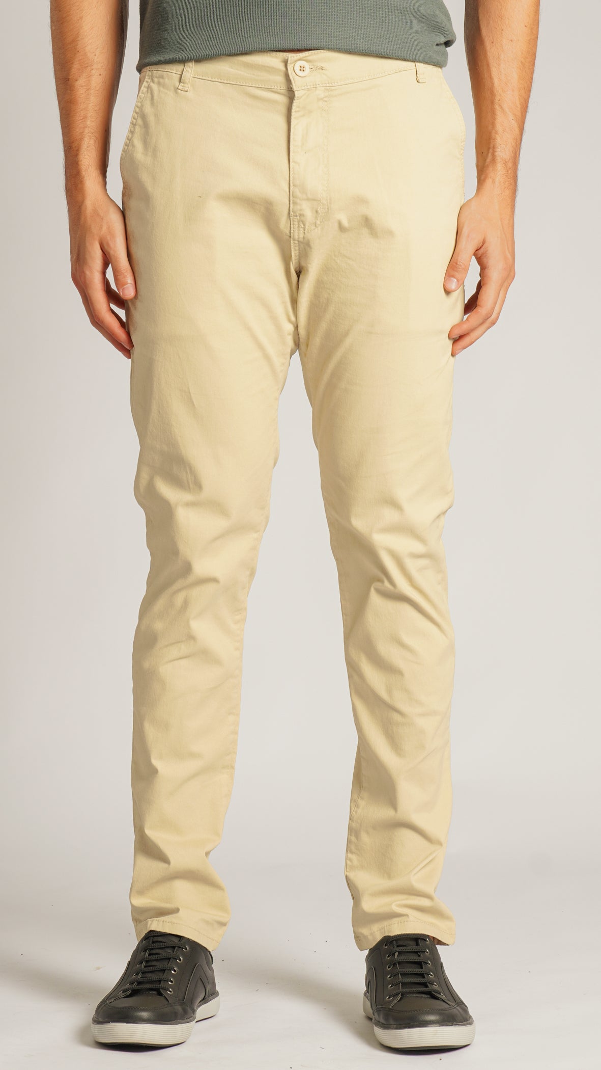 Calça Sarja Bolso Faca - Bege