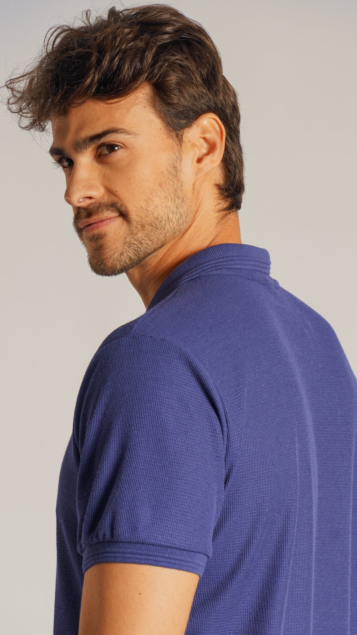 Camisa Polo Tricô Diamond - Azul Marinho