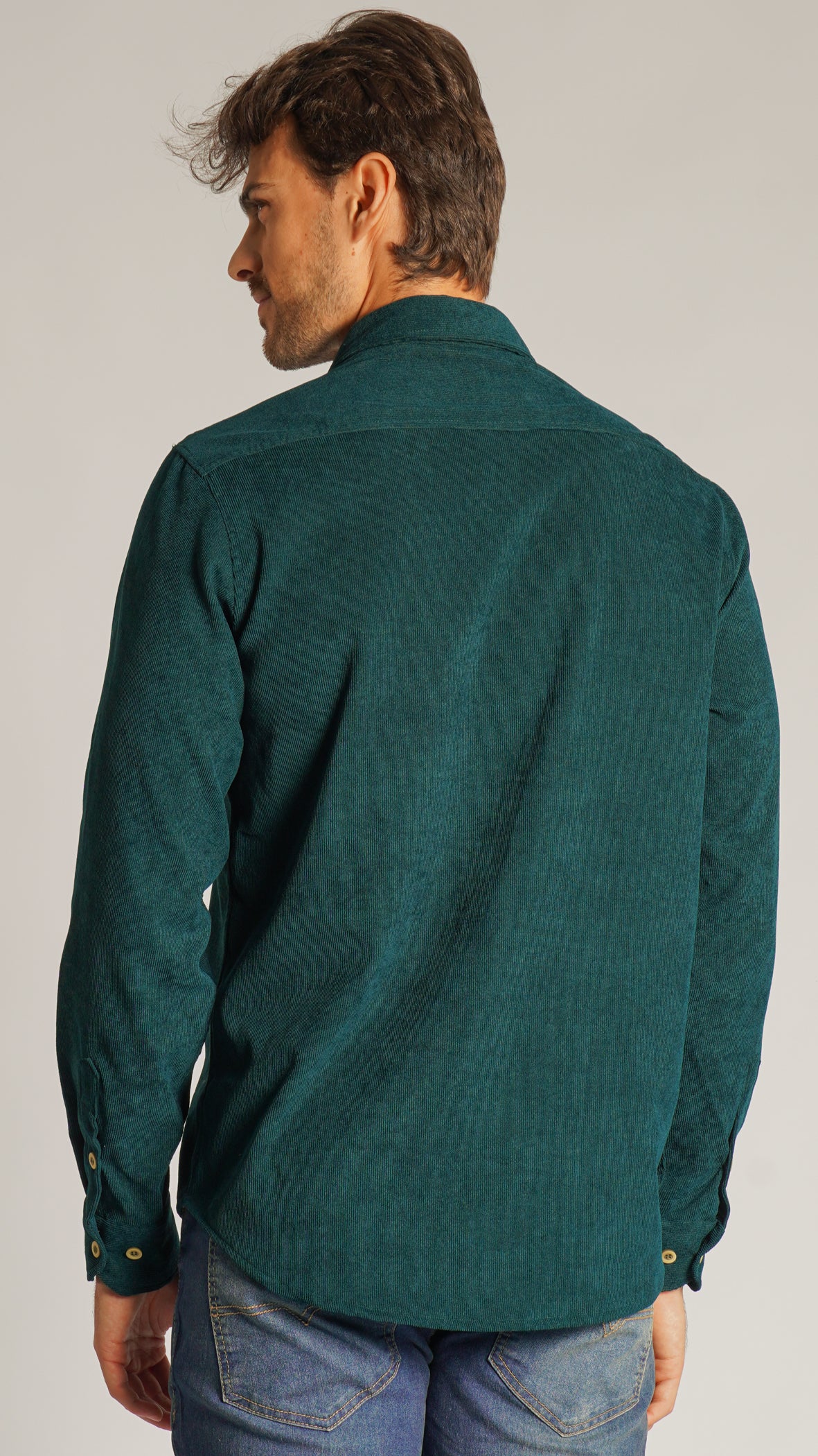 Camisa Cotelê Manga Longa - Verde