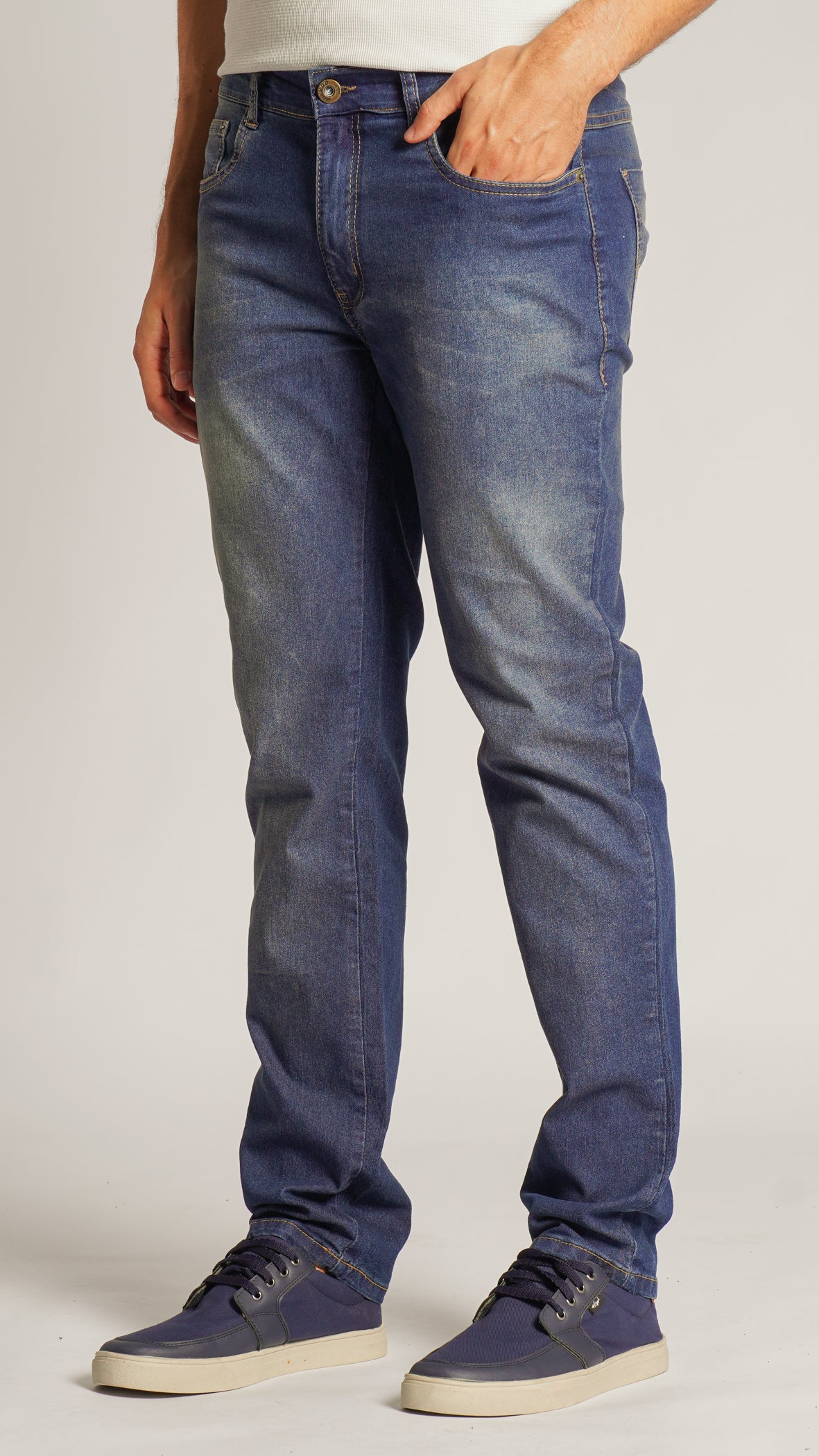Calça Jeans - Escura Linha Caramelo