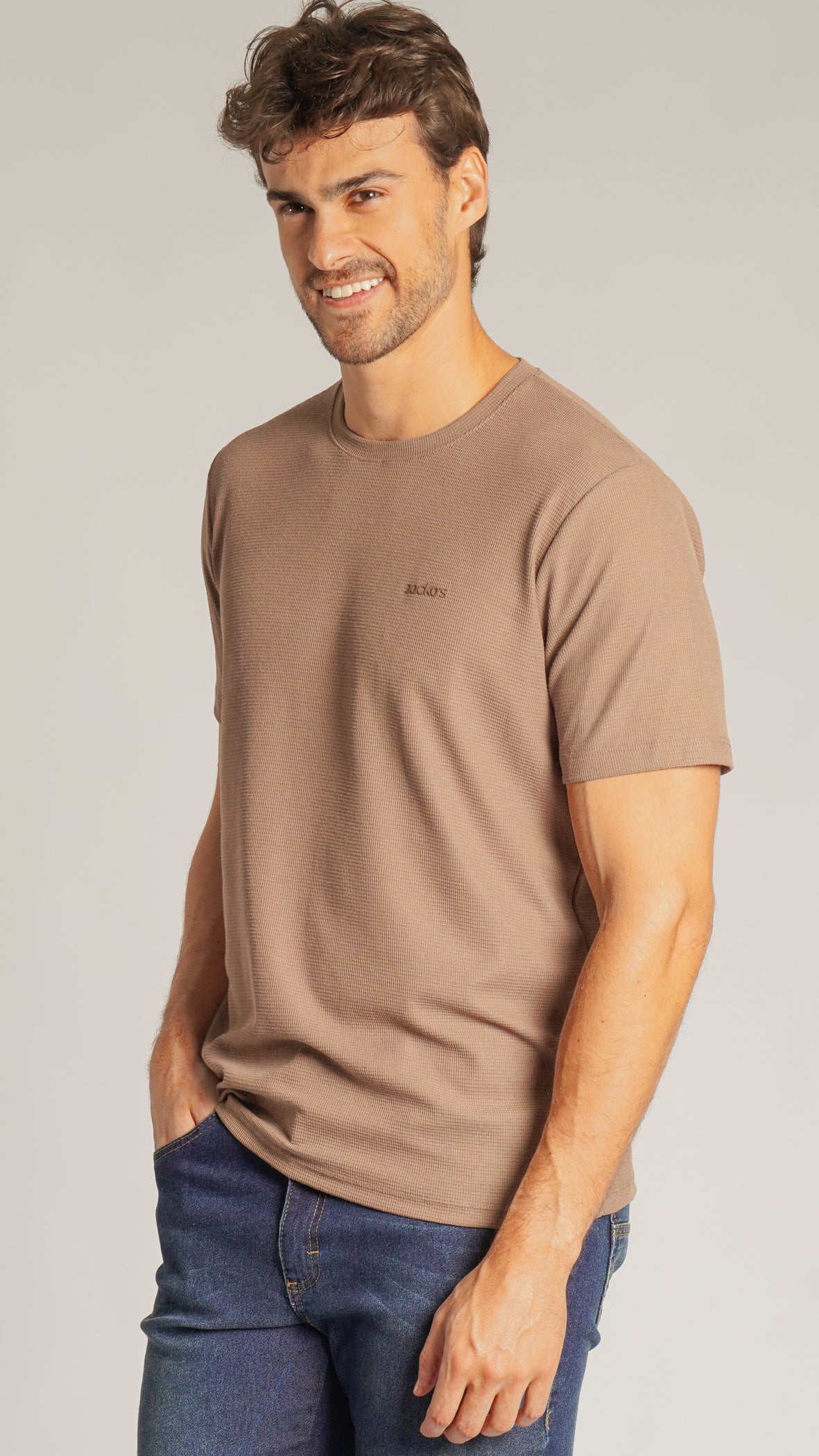 Camiseta Tricô Diamond - Bege Escuro