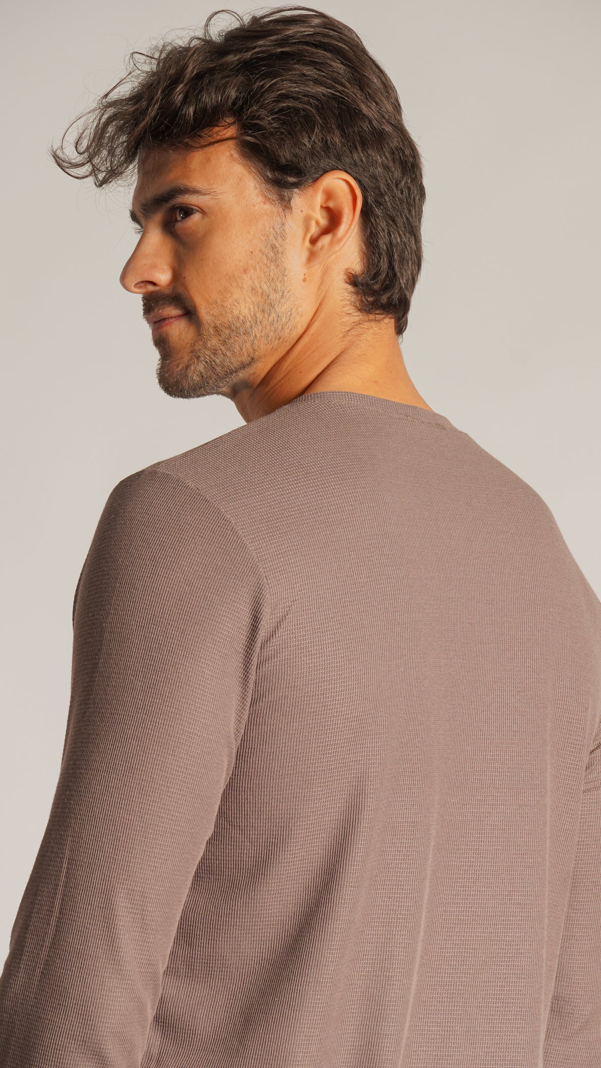 Camiseta Manga Longa Tricô Diamond - Nude
