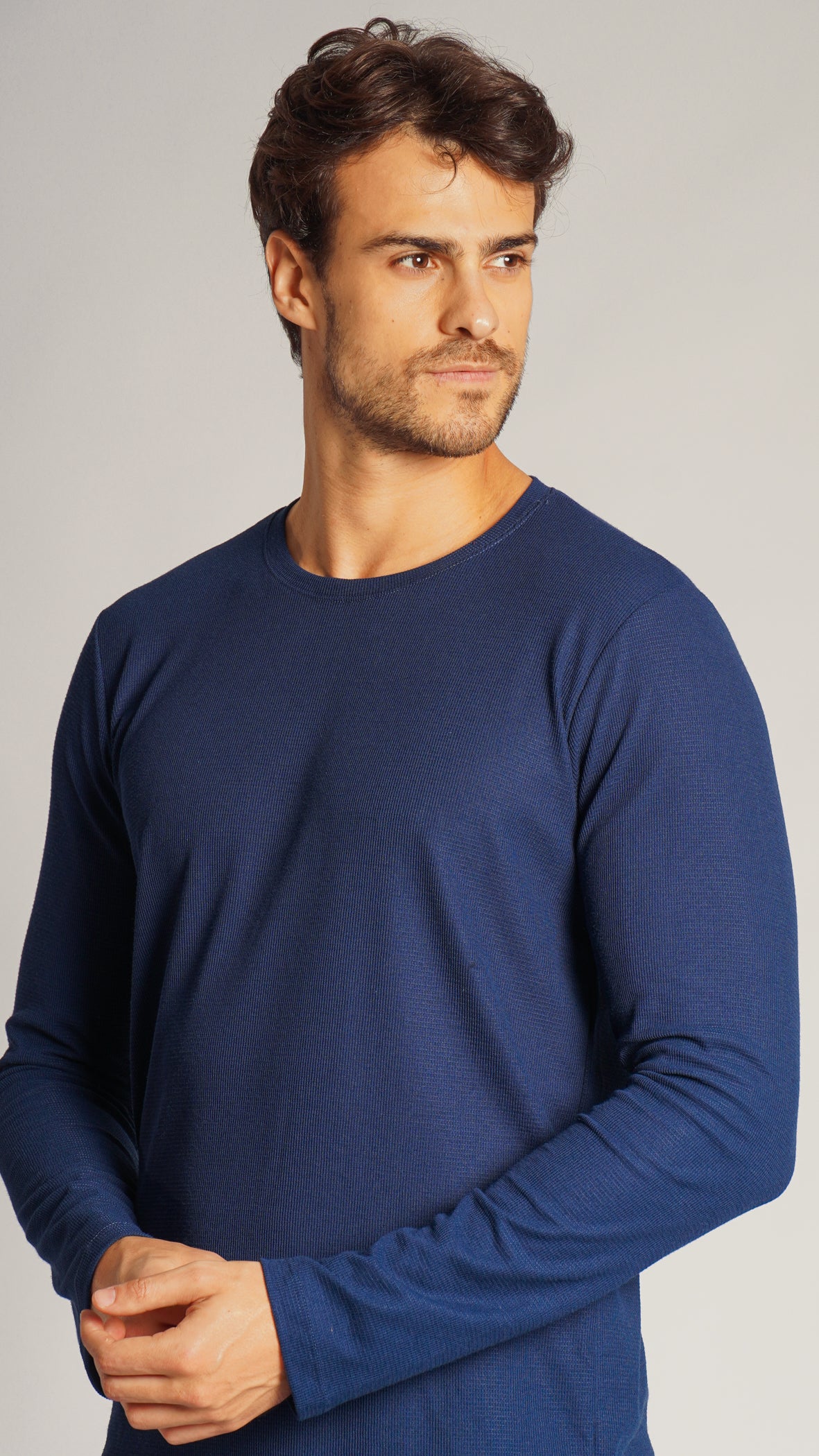 Camiseta Manga Longa Tricô Diamond - Azul Marinho