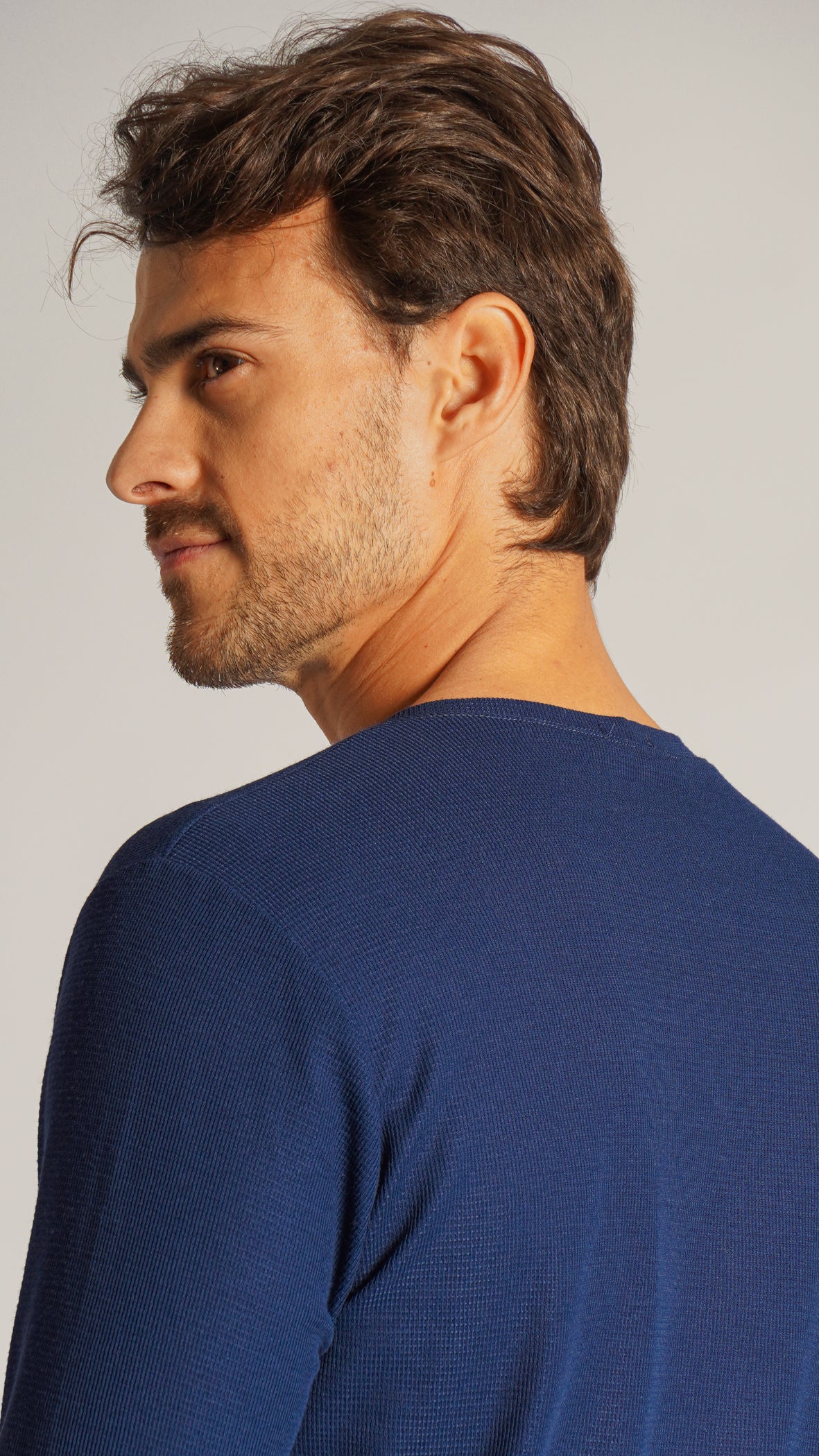 Camiseta Manga Longa Tricô Diamond - Azul Marinho