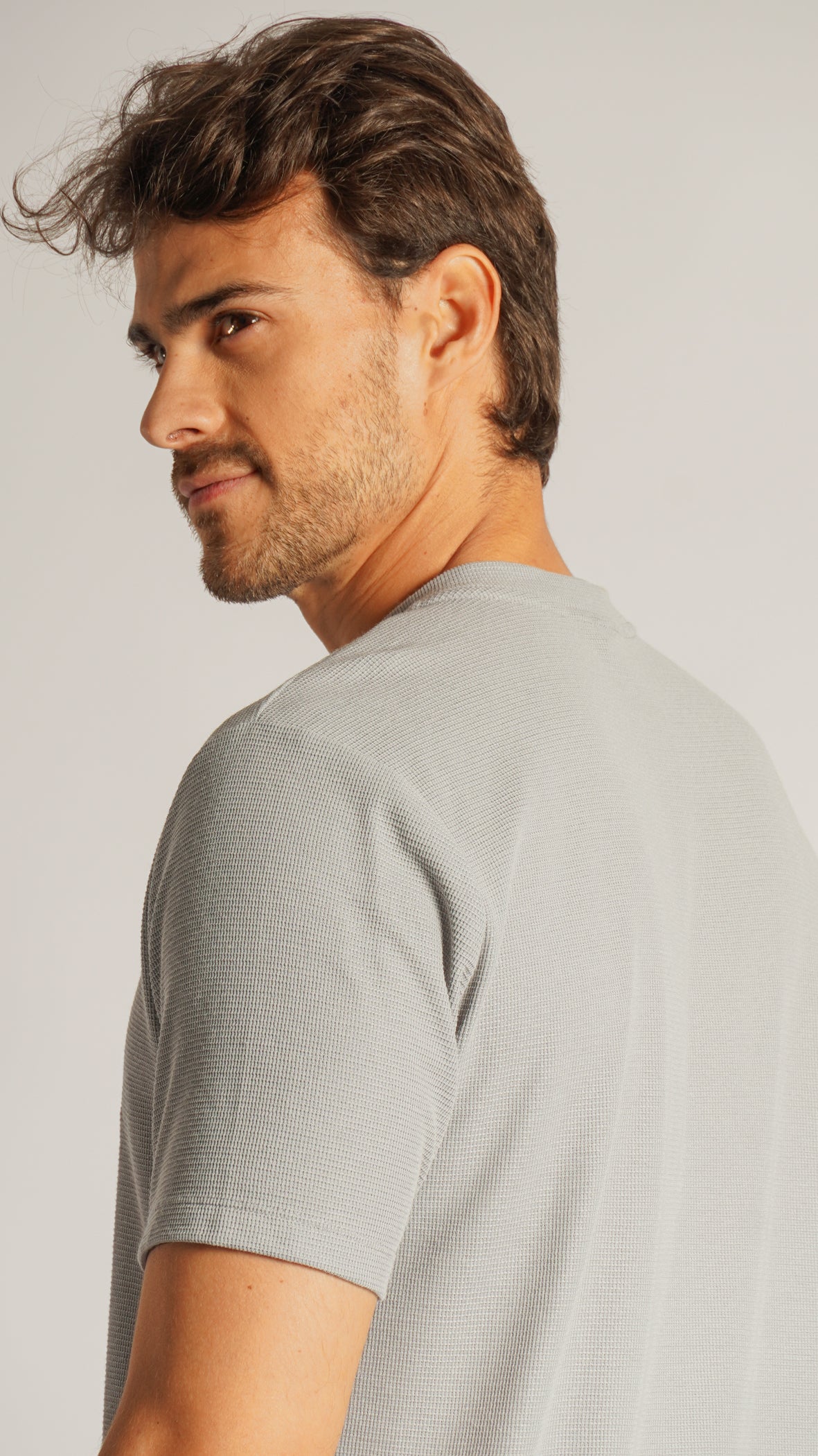 Camiseta Tricô Gola Portuguesa - Cinza