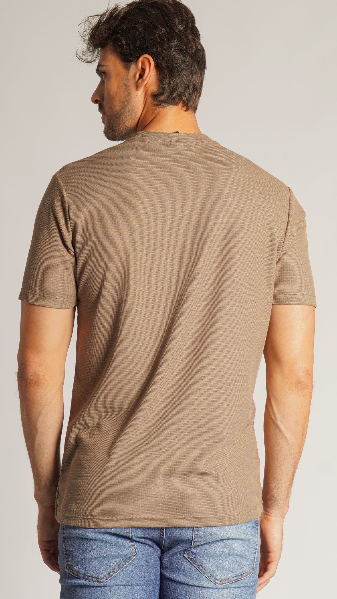 Camiseta Tricô Gola Portuguesa - Bege