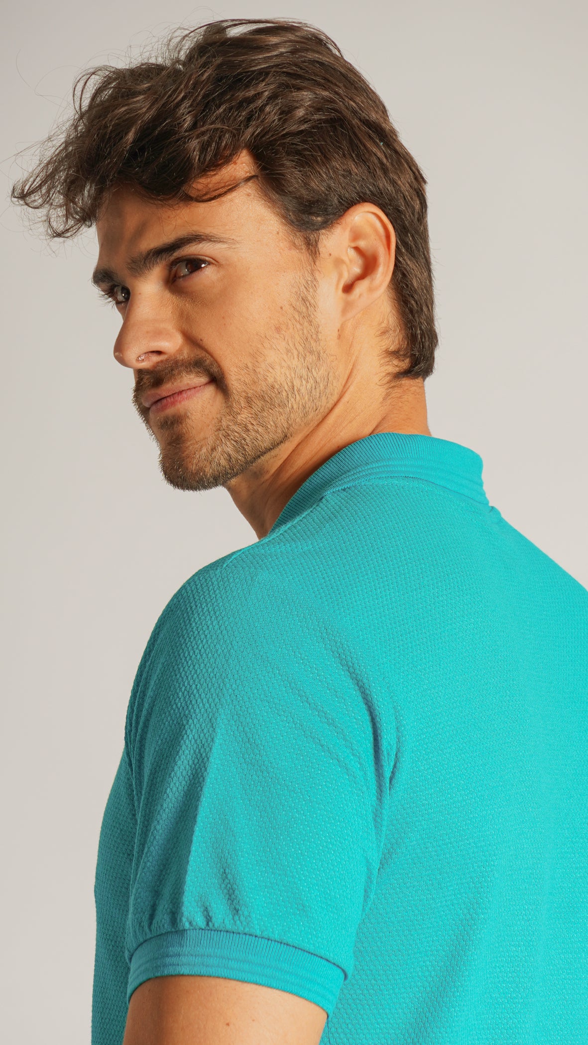 Camisa Polo Colmeia - Verde Água