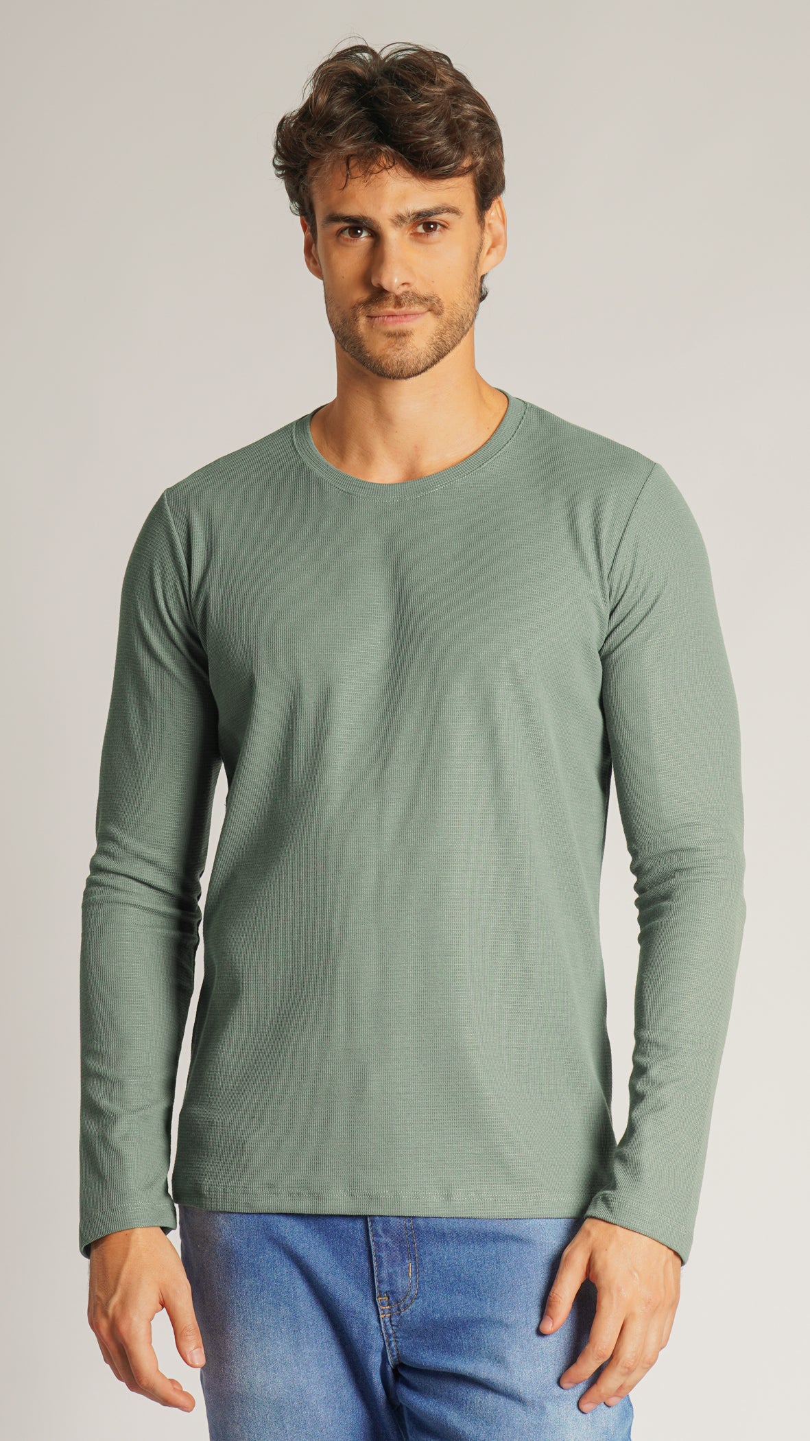Camiseta Manga Longa Tricô Diamond - Verde