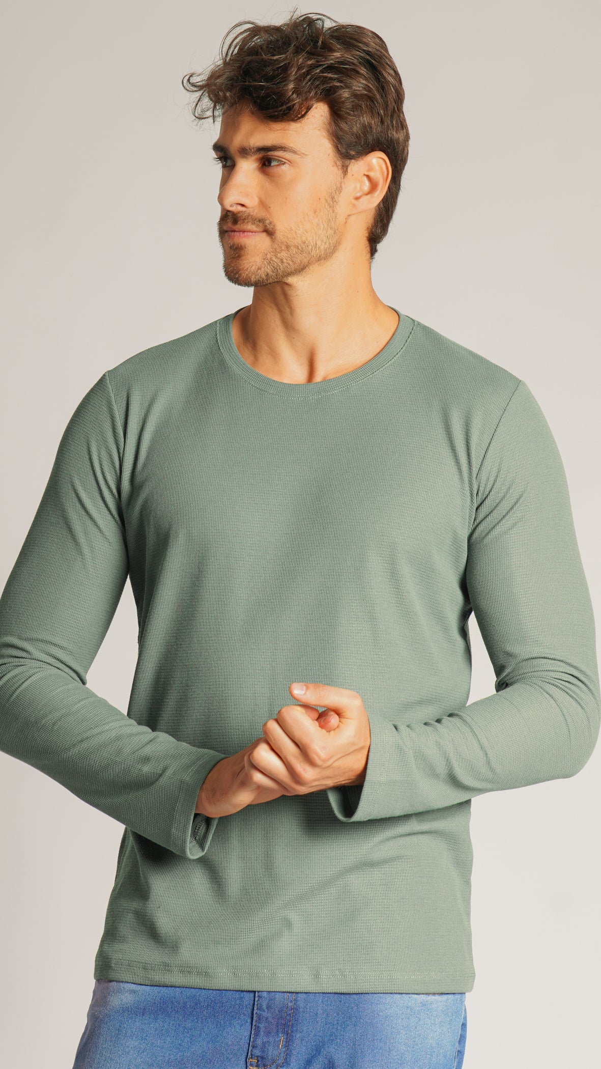 Camiseta Manga Longa Tricô Diamond - Verde