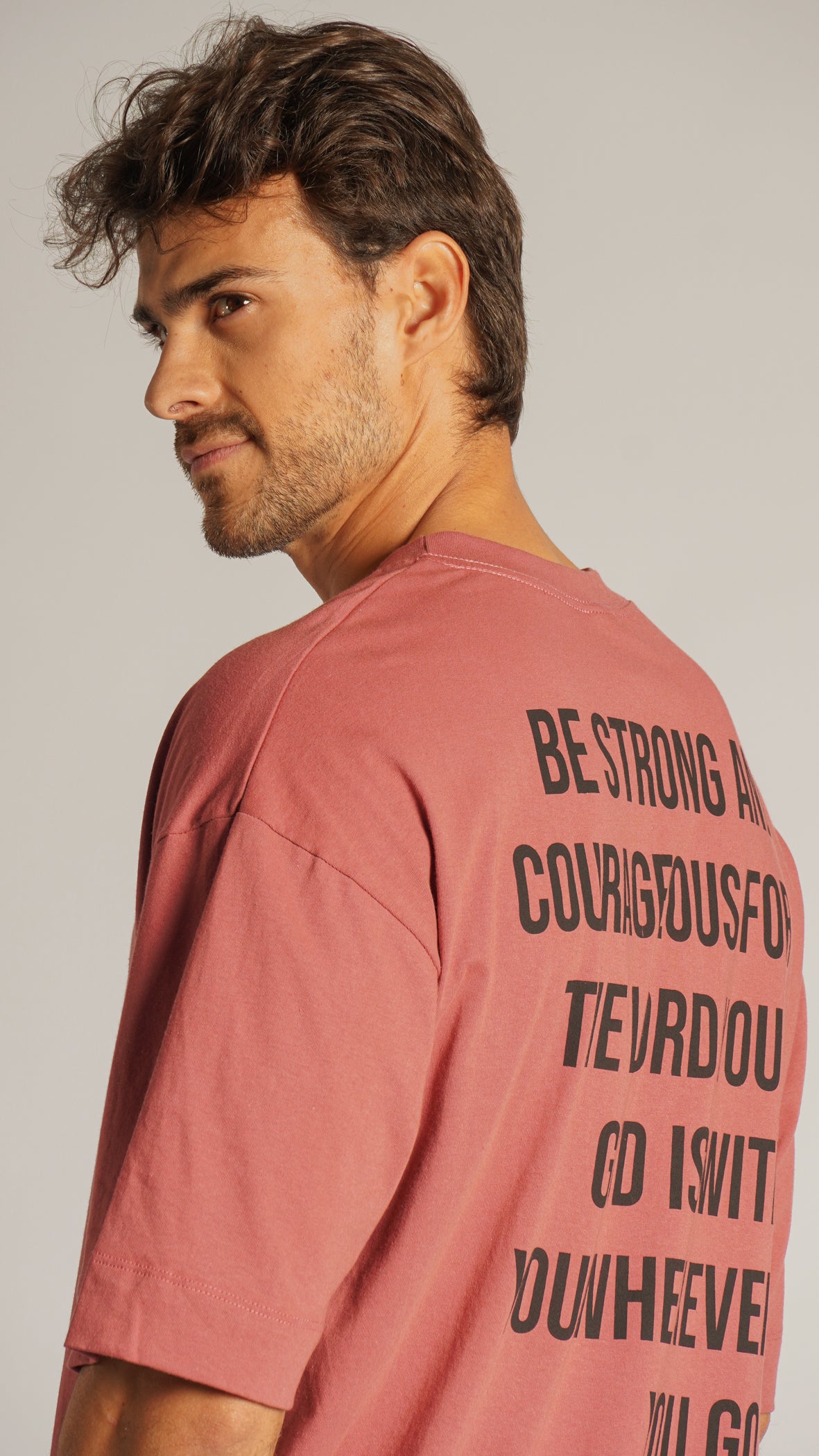 Camiseta Oversized Strong - Rosa