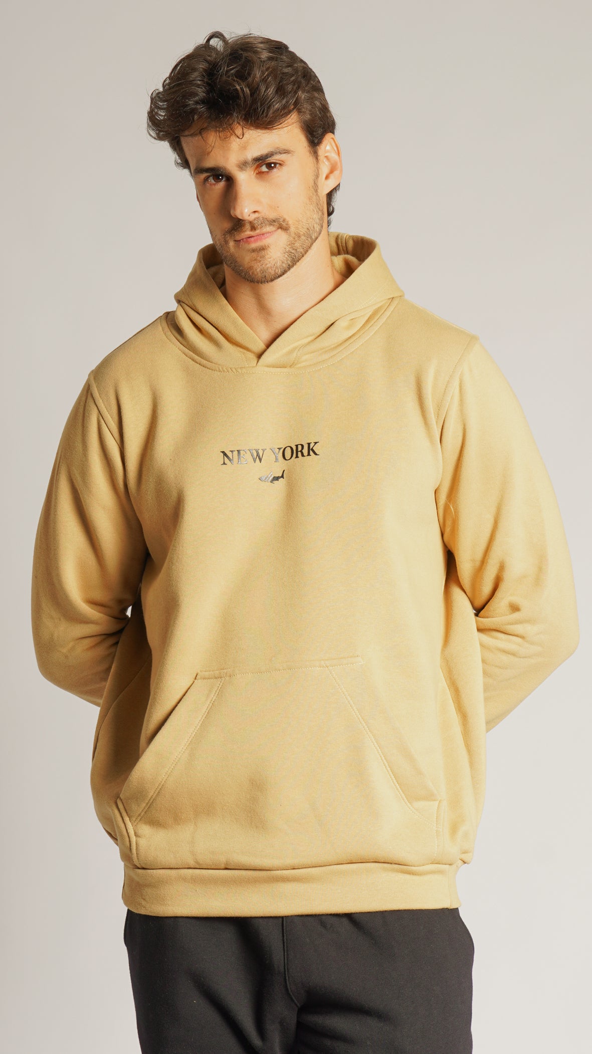 Moletom Canguru Premium New York - Ocre