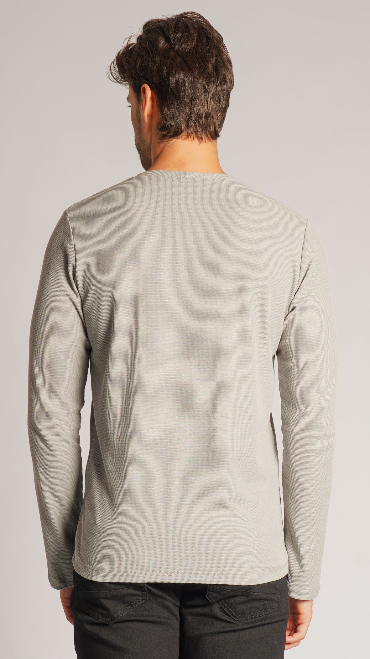 Camiseta Manga Longa Tricô Diamond - Cinza