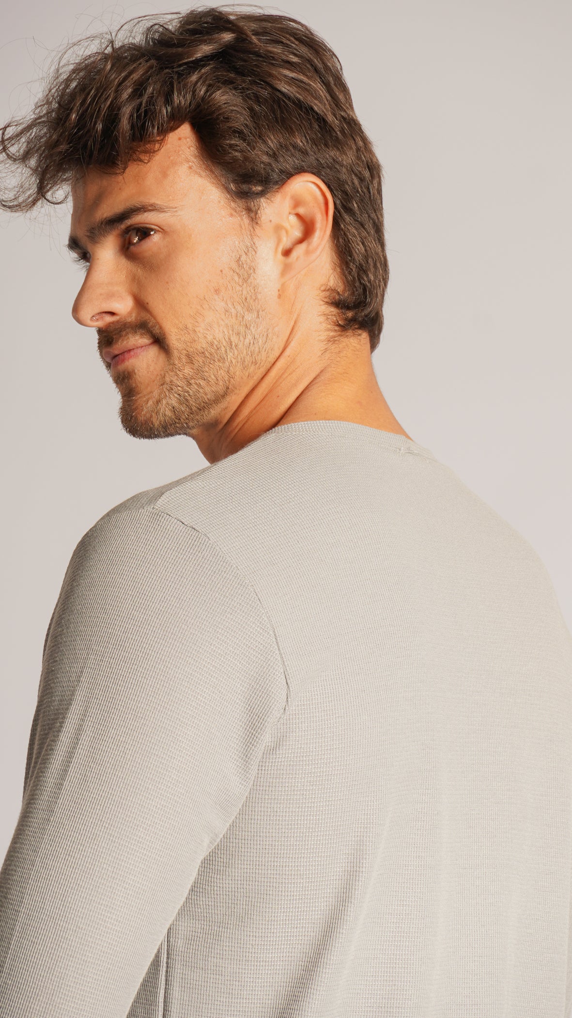 Camiseta Manga Longa Tricô Diamond - Cinza
