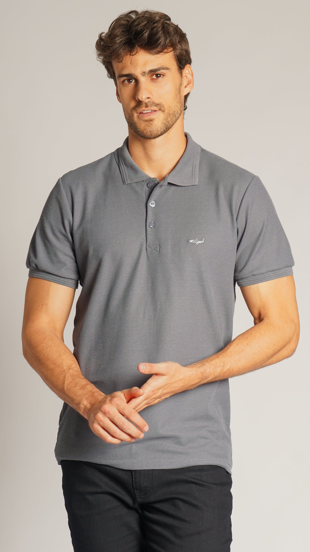 Camisa Polo Tricô Diamond - Grafite