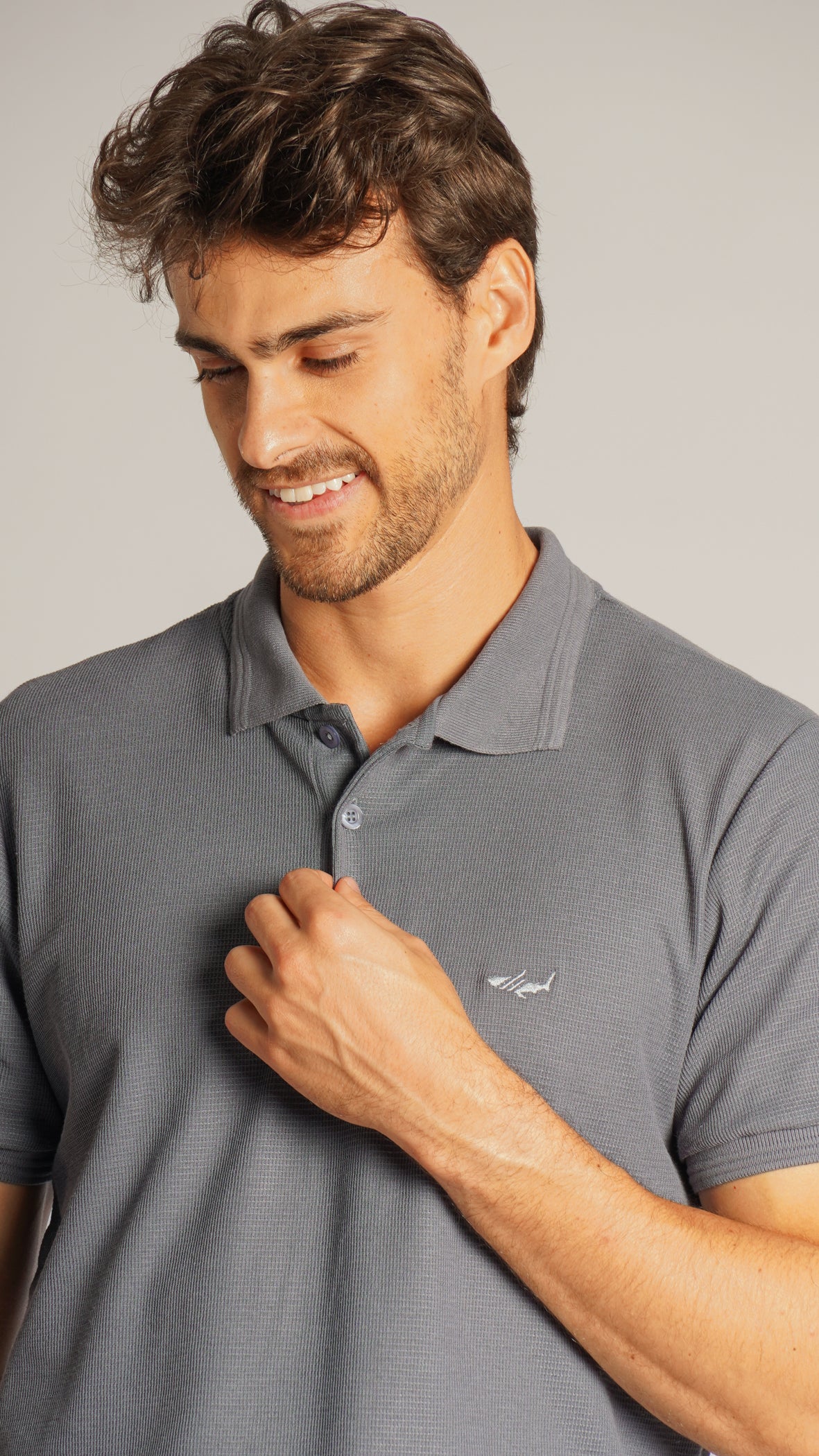 Camisa Polo Tricô Diamond - Grafite