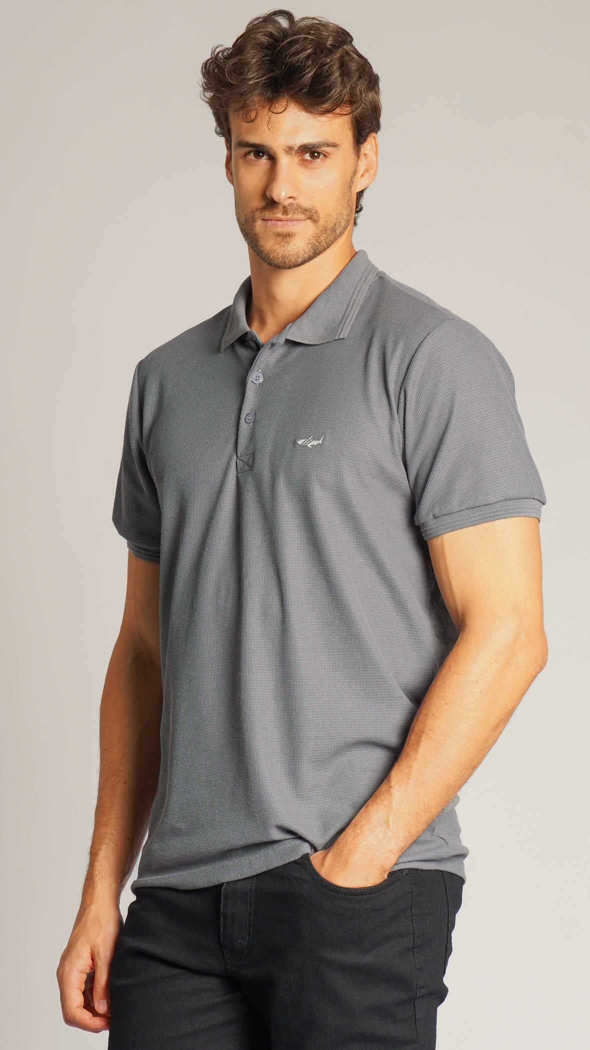 Camisa Polo Tricô Diamond - Grafite