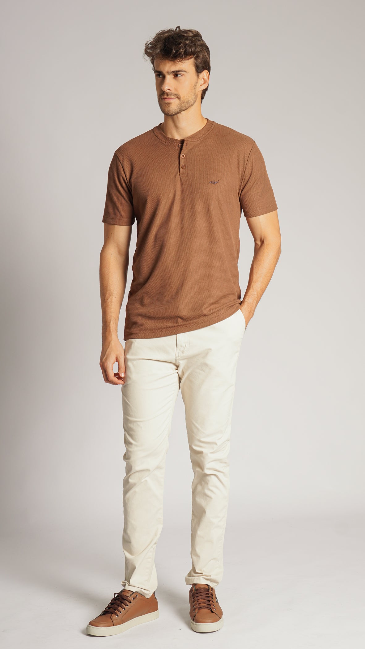Calça Sarja Bolso Faca - Areia