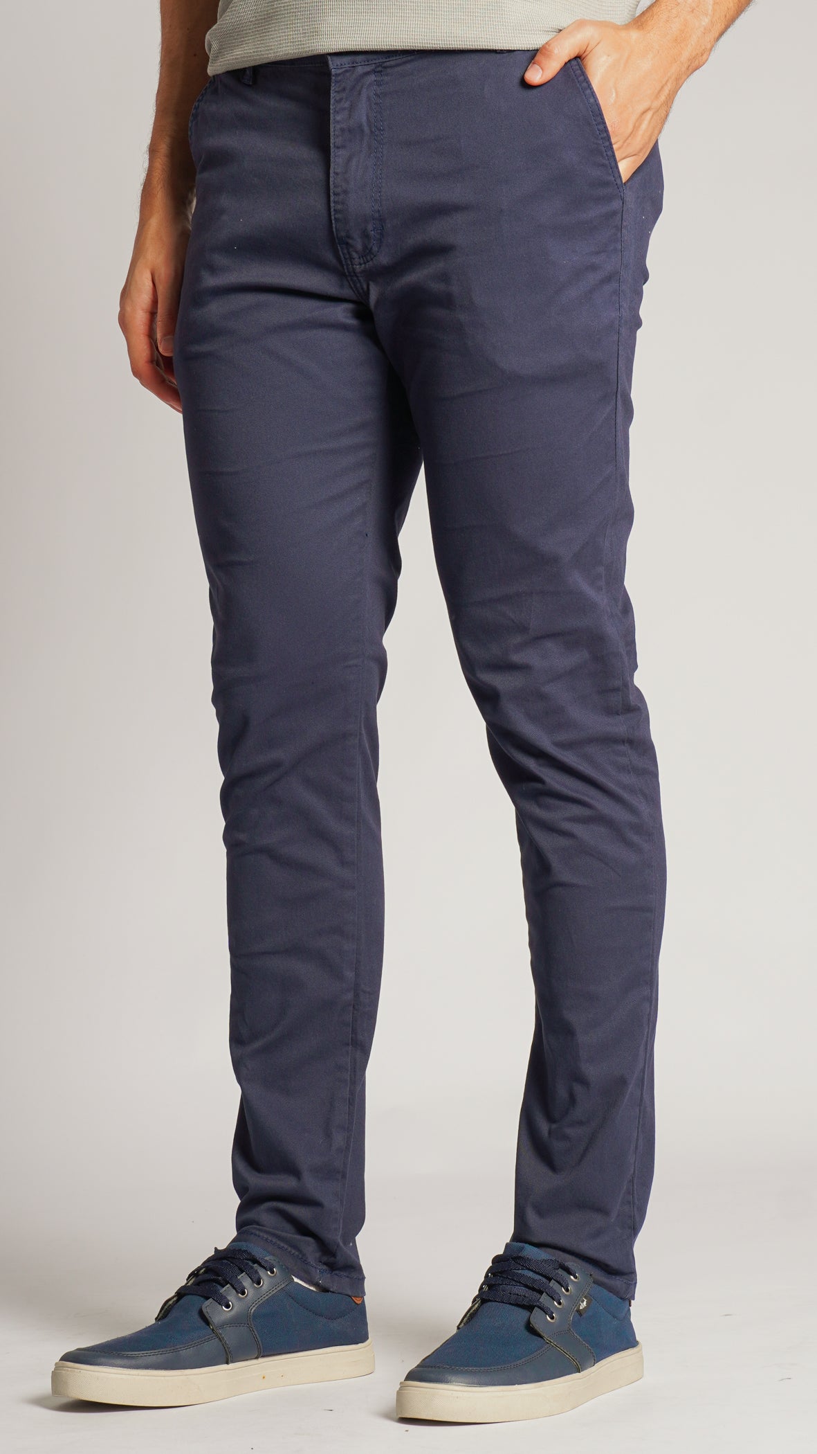 Calça Sarja Bolso Faca - Azul Petróleo