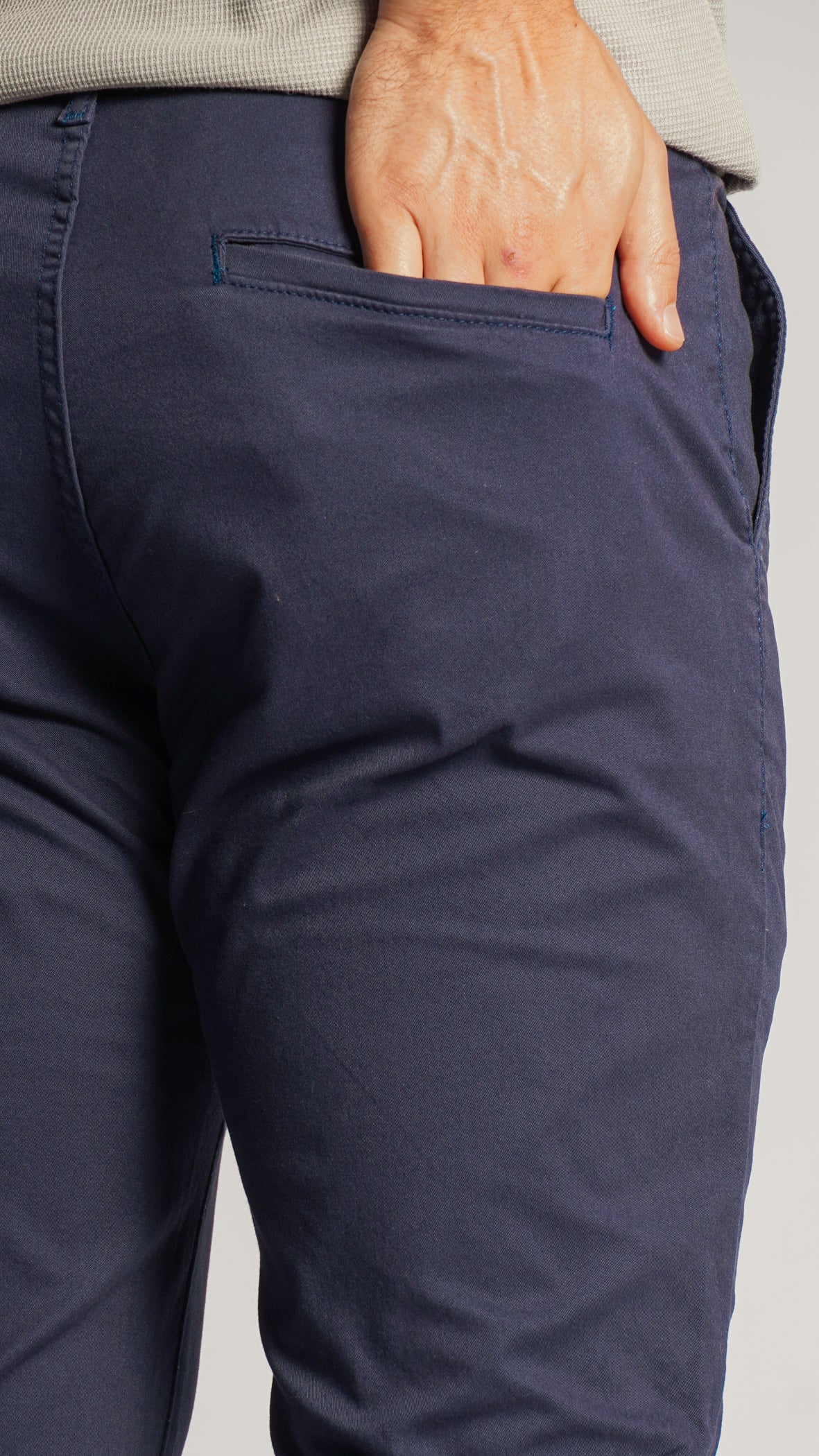 Calça Sarja Bolso Faca - Azul Petróleo
