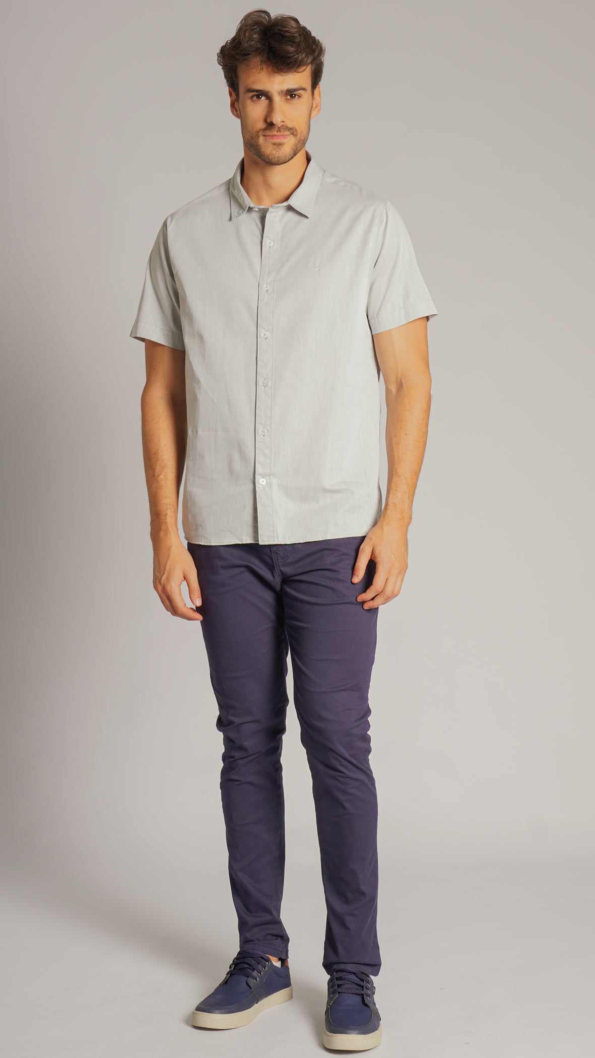 Camisa Manga Curta - Cinza