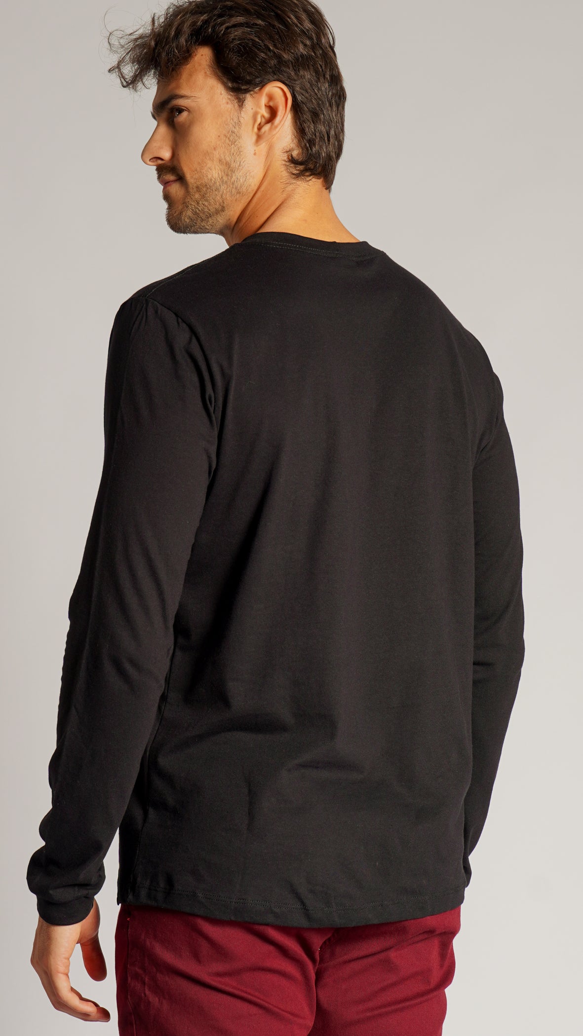 Camiseta Manga Longa Lisa - Preta