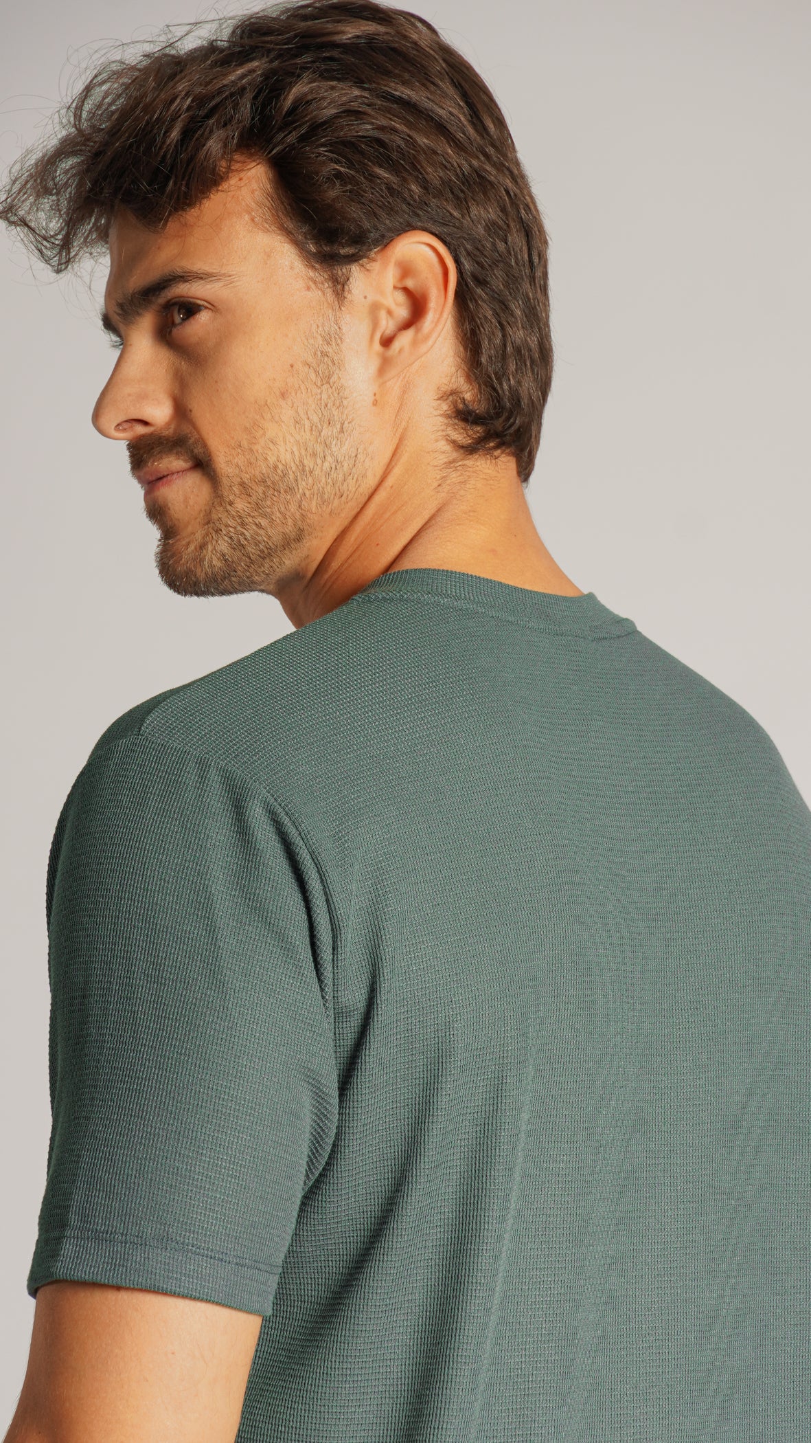 Camiseta Tricô Gola Portuguesa - Verde Petróleo