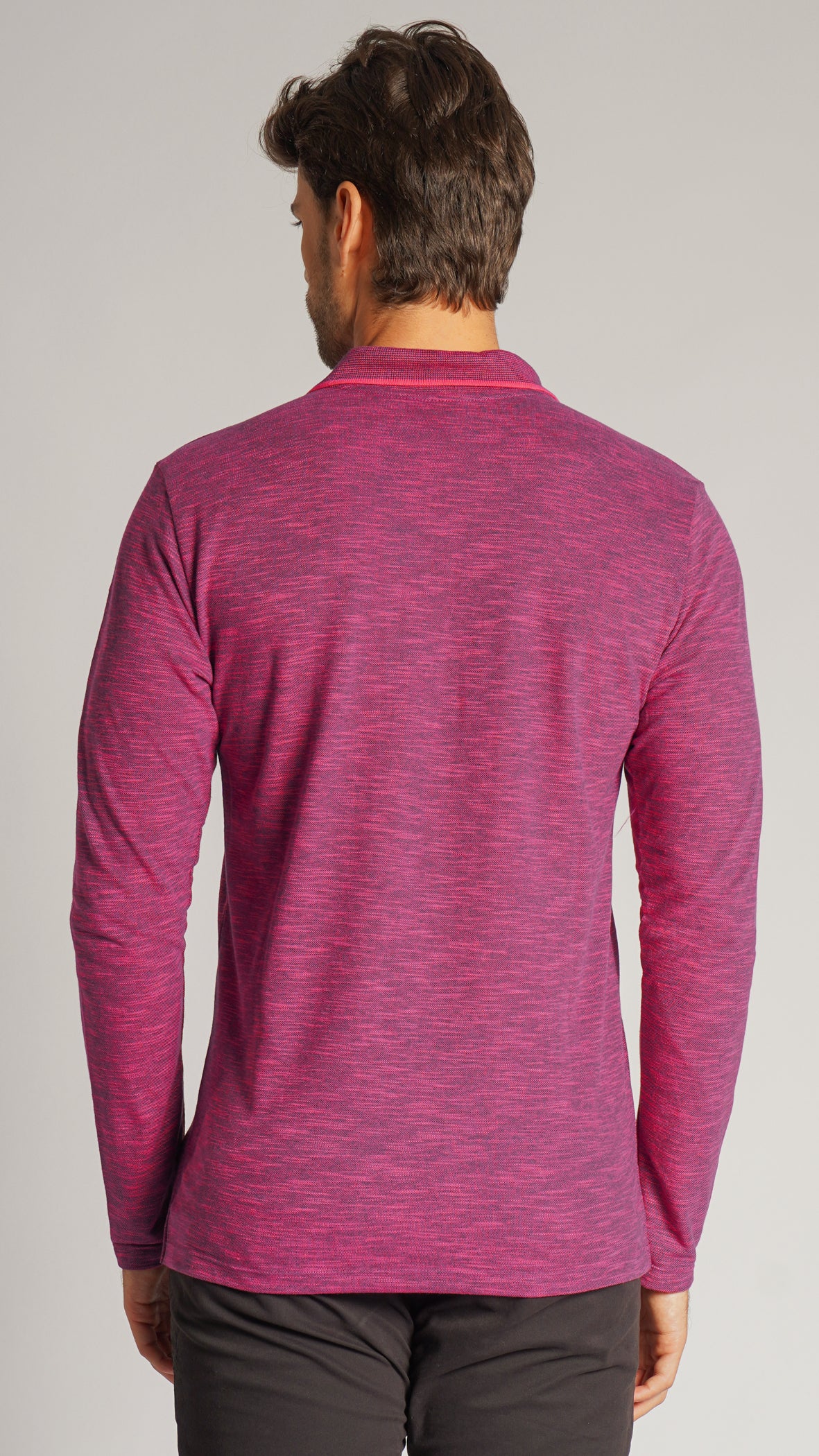 Camisa Polo Flamê Manga Longa - Rosa