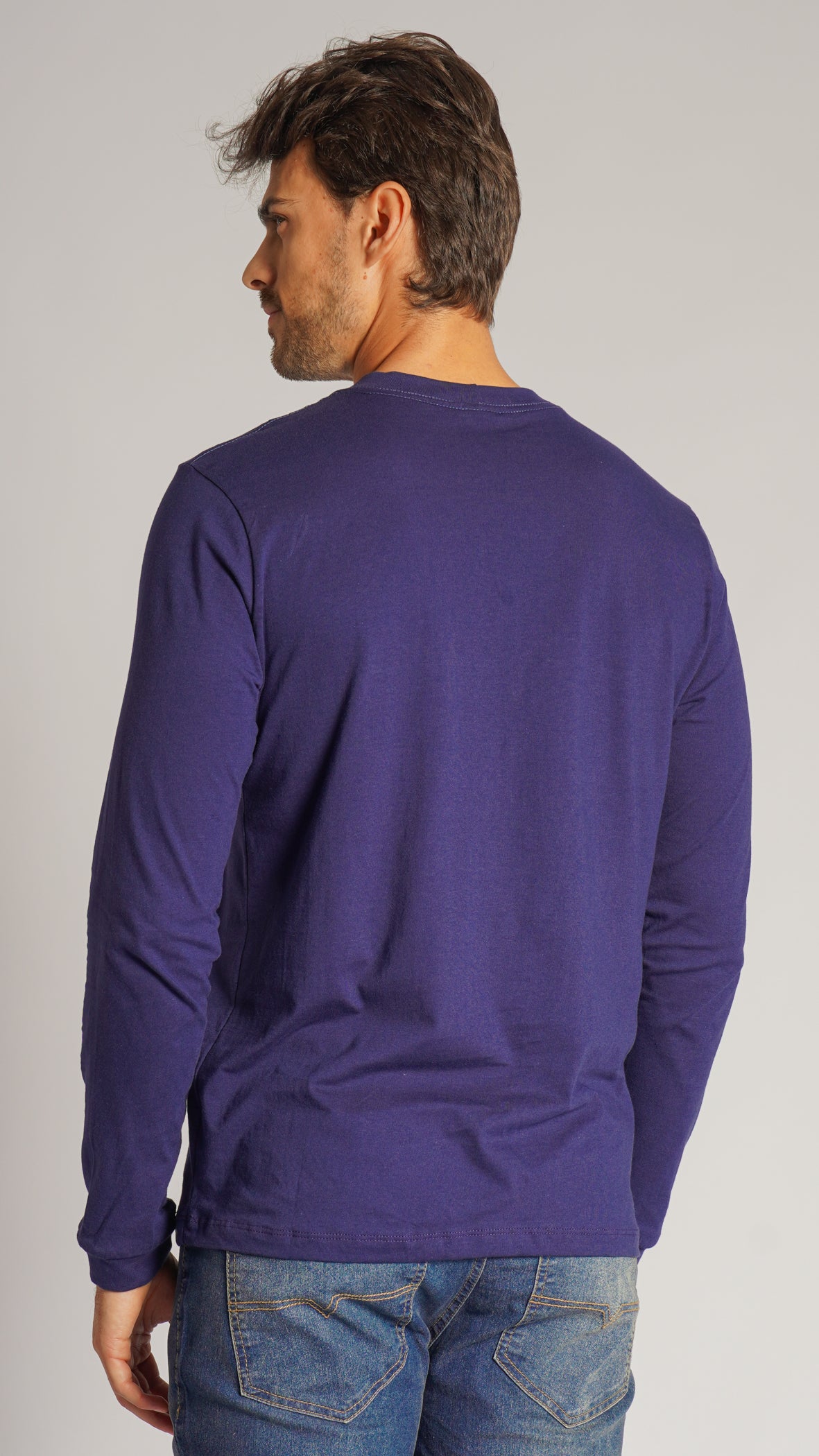 Camiseta Manga Longa Lisa - Azul Marinho